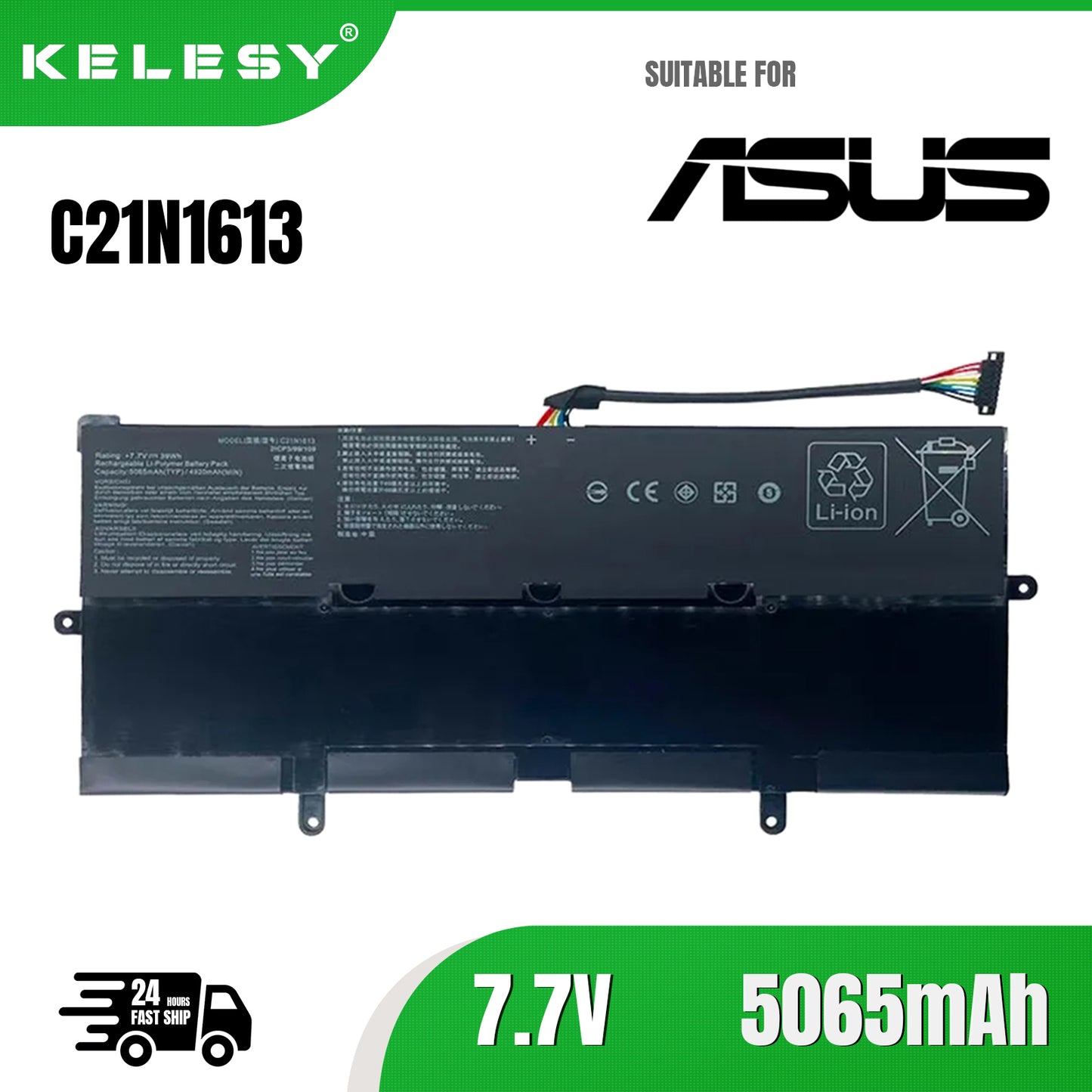 KELESY C21N1613 Laptop Battery For ASUS Chromebook Flip C302C C302CA C302CA-1A C302CA-GU003 GU006 GU017 C302SA C21PQC5 39Wh