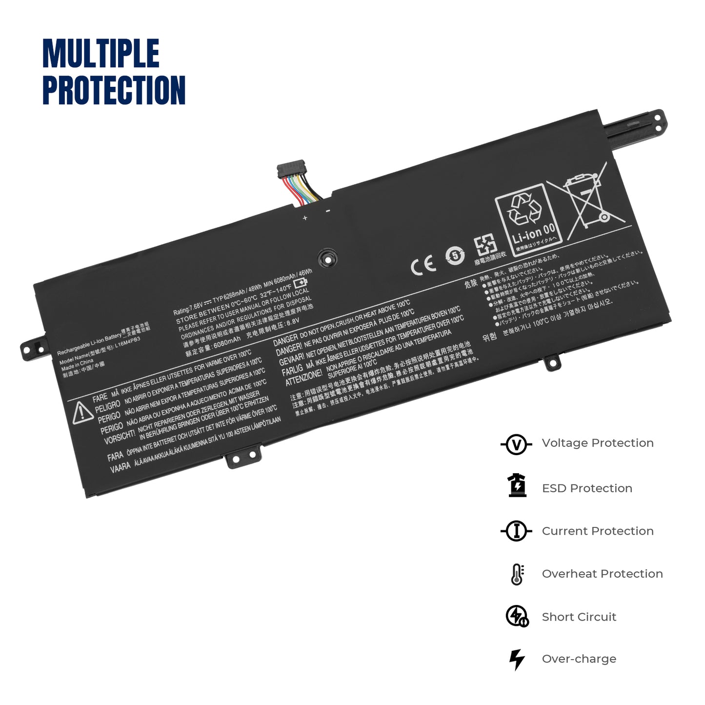 KELESY Original 48Wh L16C4PB3 Laptop Battery For Lenovo IdeaPad 720S 720S-13 720S-13ARR 720S-13IKB L16M4PB3 L16L4PB3