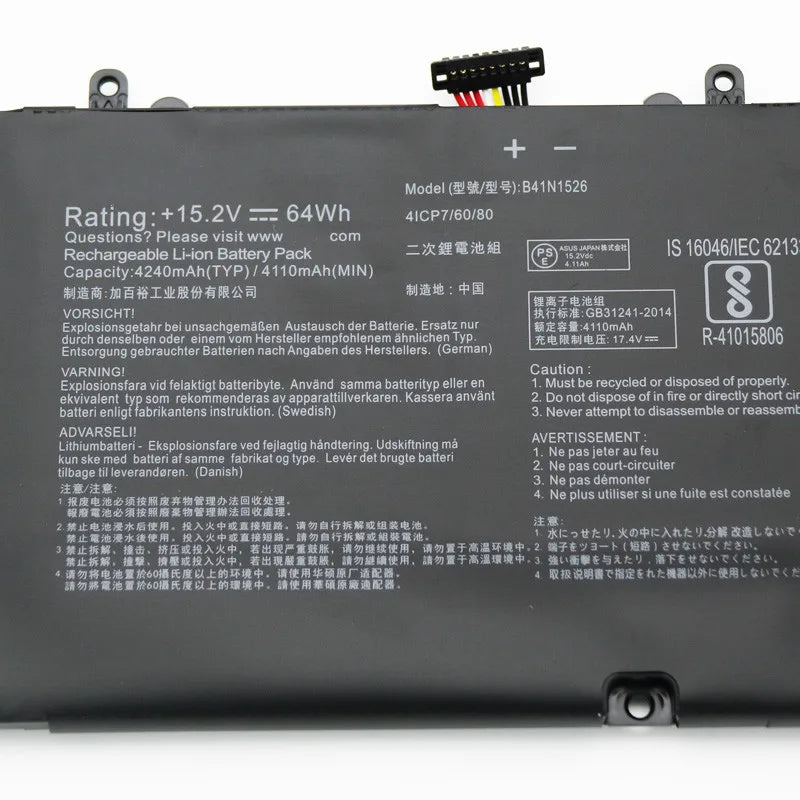 KELESY B41N1526 Аккумулятор для ноутбука Asus FX502VM FX60VM FX502VM-AS73 FX502VM-FY361T ROG Strix GL502VT GL502VT-DS74 GL502VM