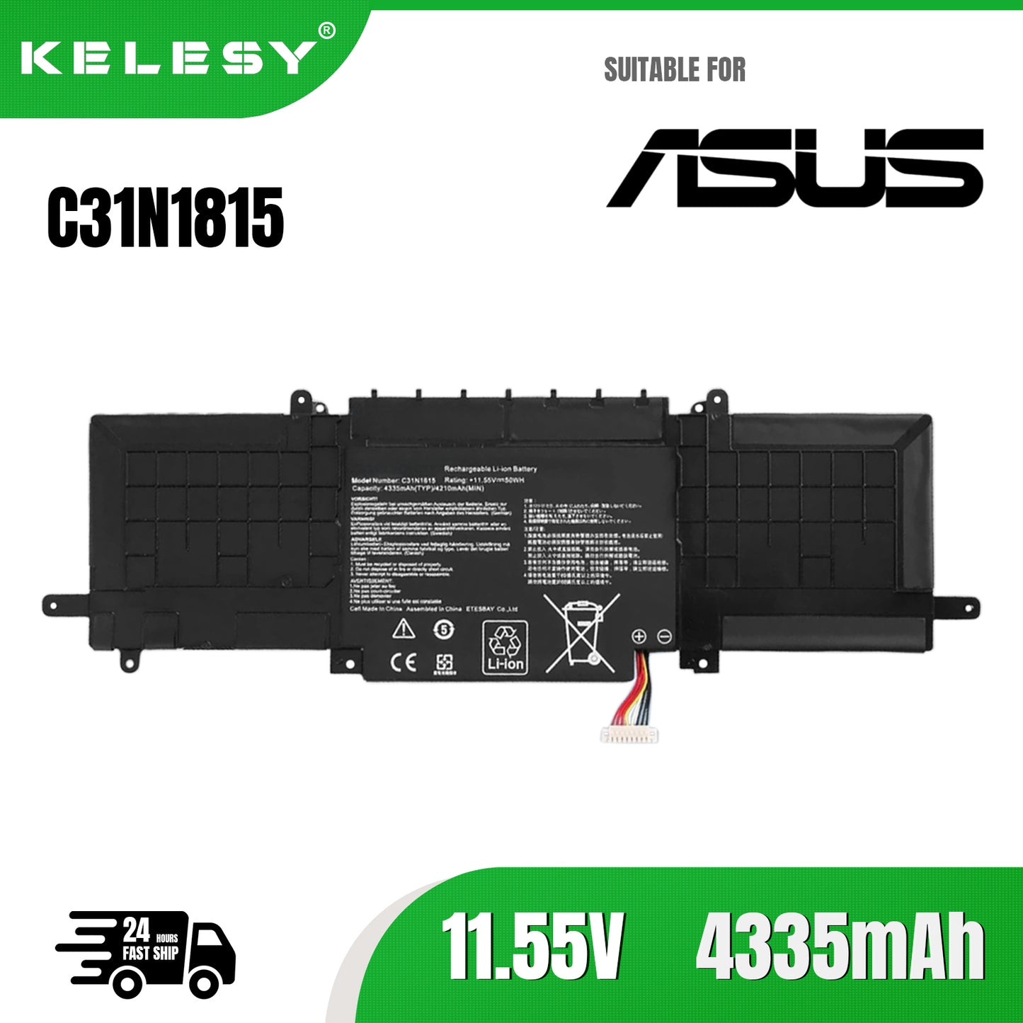 KELESY C31N1815 New Genuine Battery for ASUS Zenbook 13 UX333 UX333F UX333FN UX333FA 11.55v 4335mAh