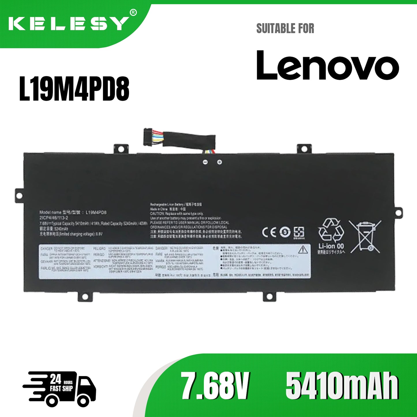 KELESY New L19M4PD8 Laptop Battery for Lenovo Yoga Duet 7-13IML05 2-in-1 IML 2020 2021 Series L19C4PD8 5B10X87836 SB10X87837