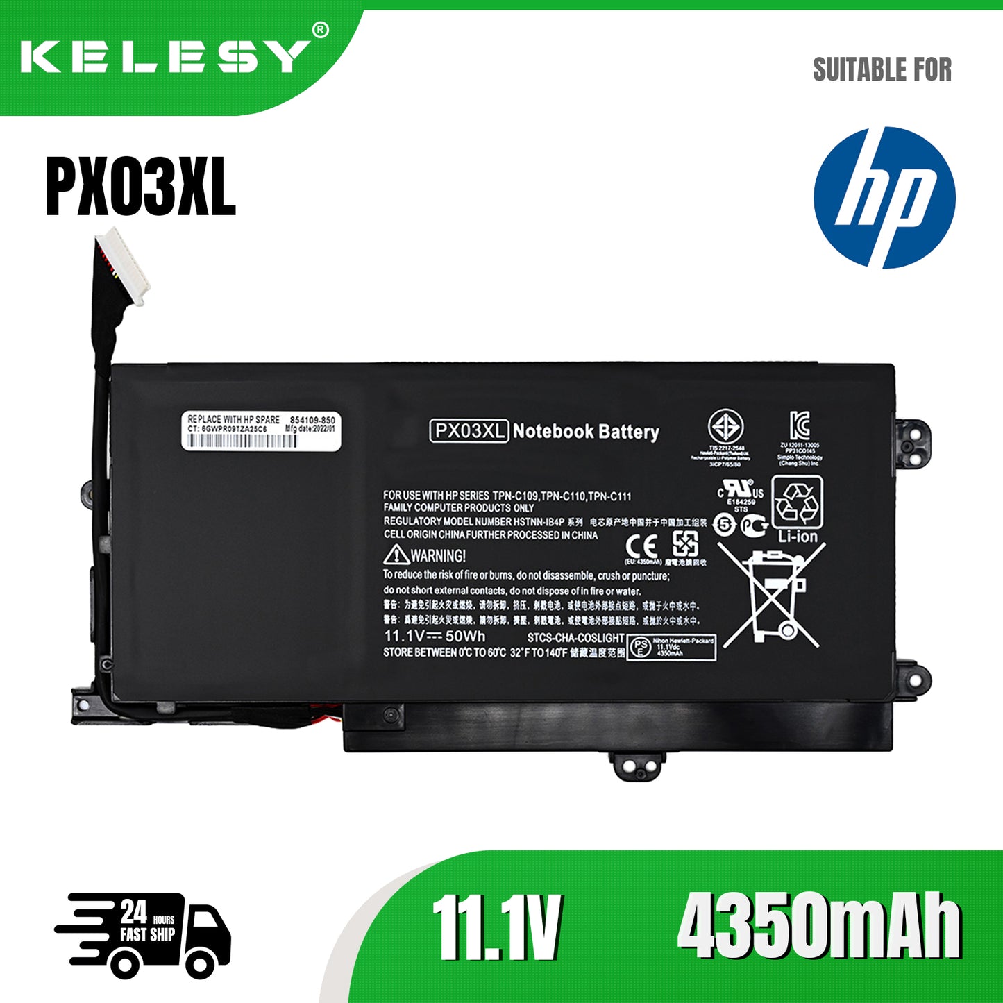 KELESY Original PX03XL Akku für HP ENVY TouchSmart M6 14-K HSTNN-IB4P HSTNN-DB4P Laptop-Akku