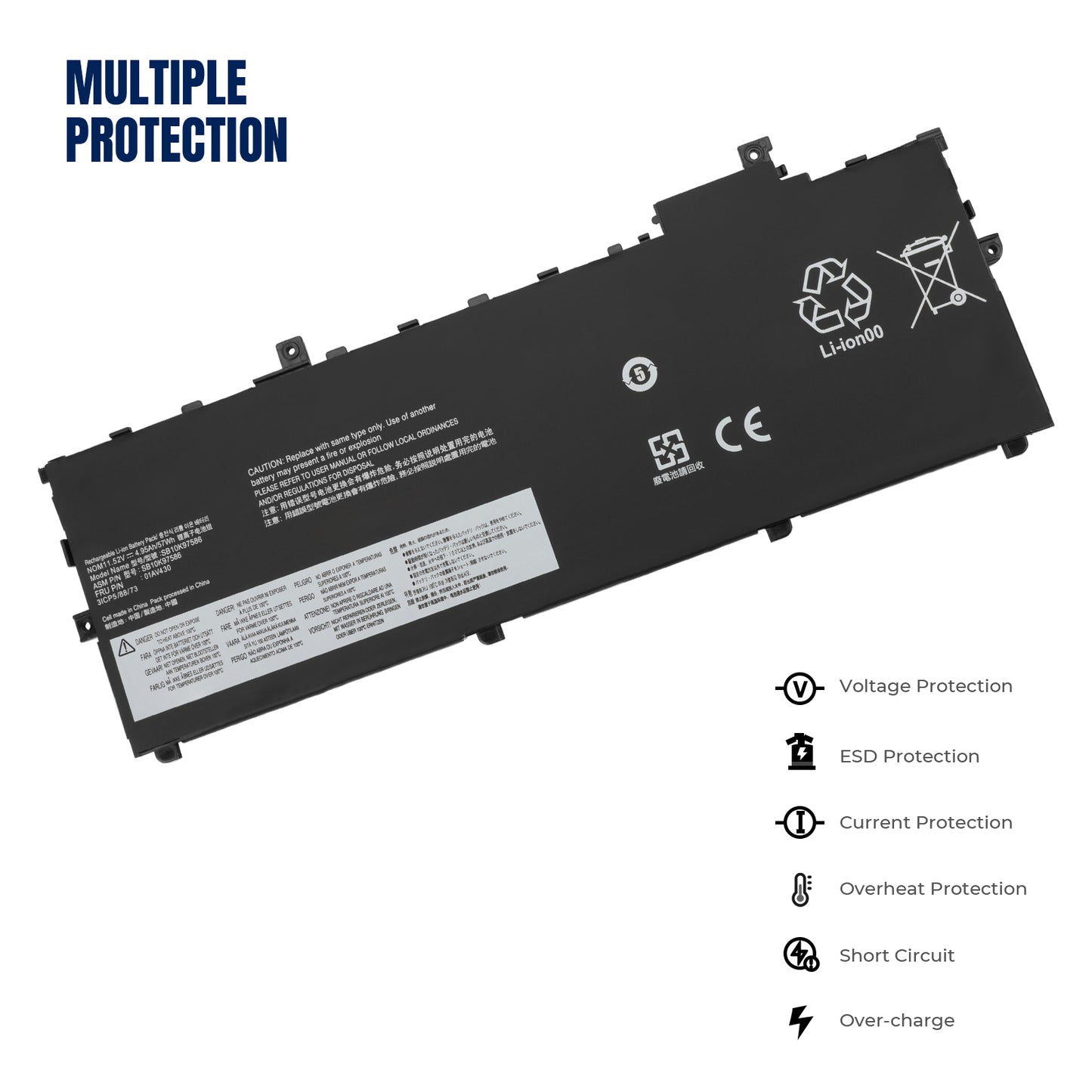 KELESY 01AV494 01AV430 Battery For Lenovo Thinkpad X1 Carbon 5th 2017 6th 2018 Series 01AV429 SB10K97586 01AV431 SB10K97587