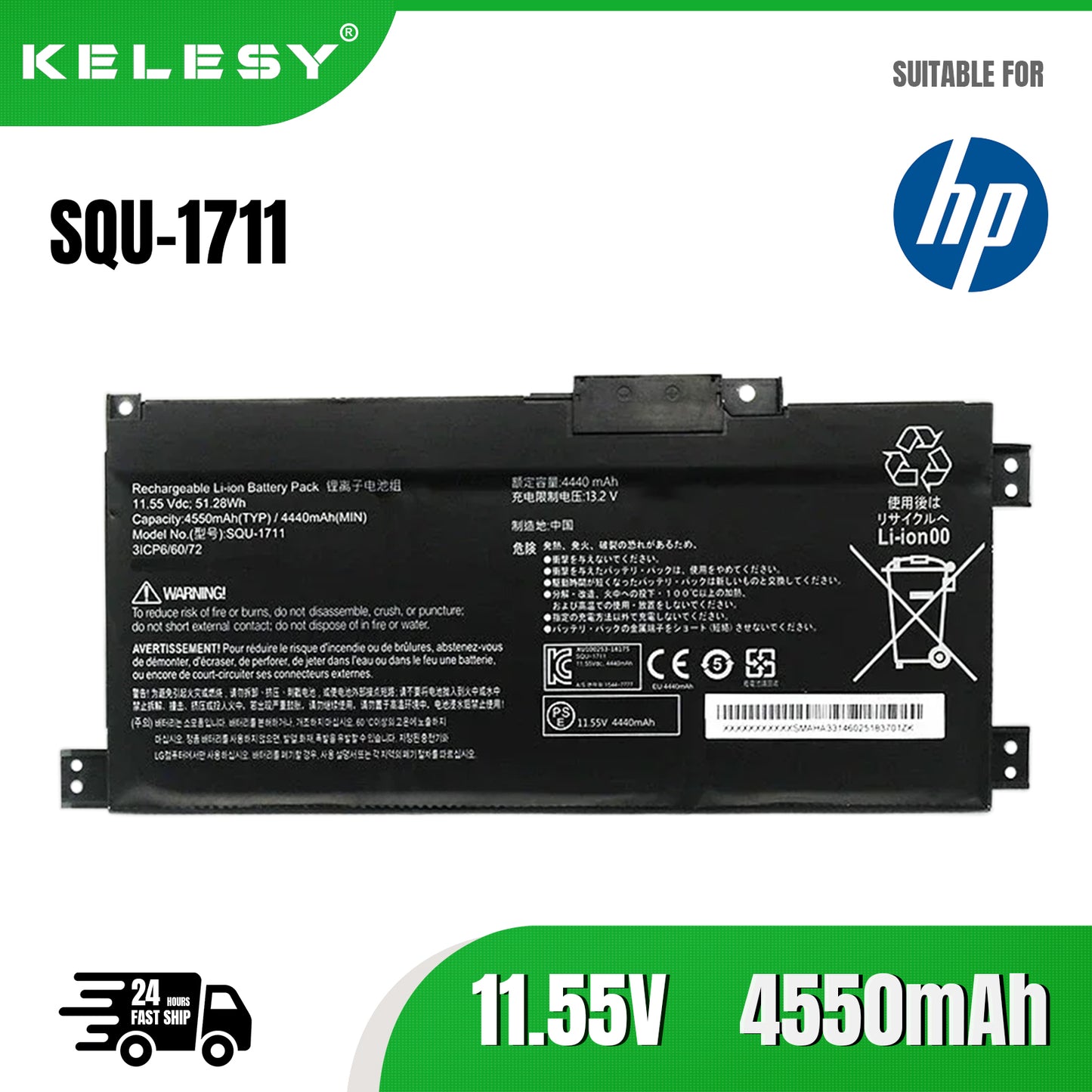 KELESY SQU-1711 SQU-1718 11.55V 51.28WH 4550mAh Laptop Battery For ThundeRobot 911 911 Air 911ME 911MT 911S G7000M G8000M