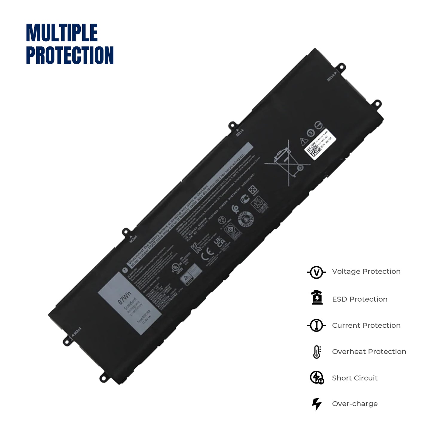 KELESY DWVRR Laptop Battery For DELL Alienware X15 R1 R2 Alienware X17 R1 R2 Series 0817GN 817GN 0NR6MH NR6MH 11.4V 87WH