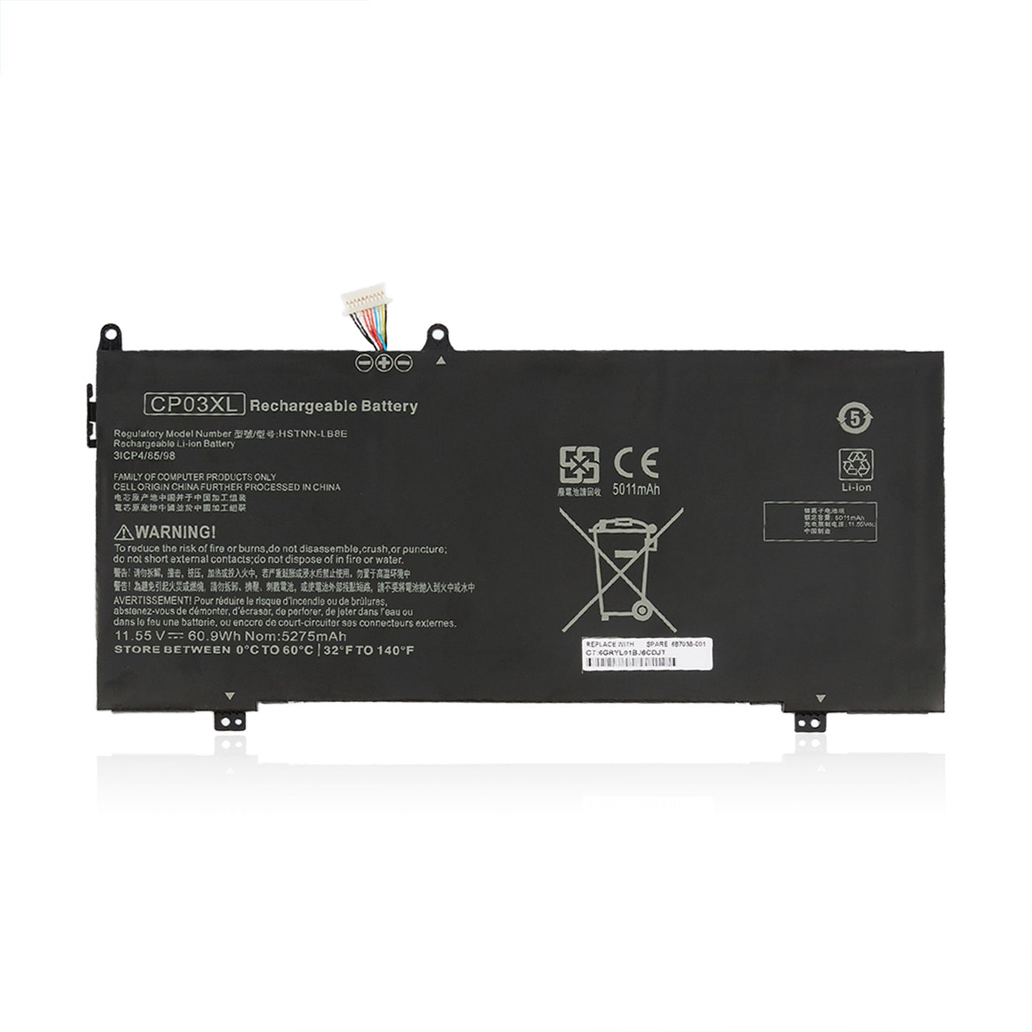 KELESY 60.9WH CP03XL Battery for HP Spectre x360 13-ae049ng 13-ae040ng 13-ae011ur 13-ae052nr 929066-421 929072-855 HSTNN-LB8E