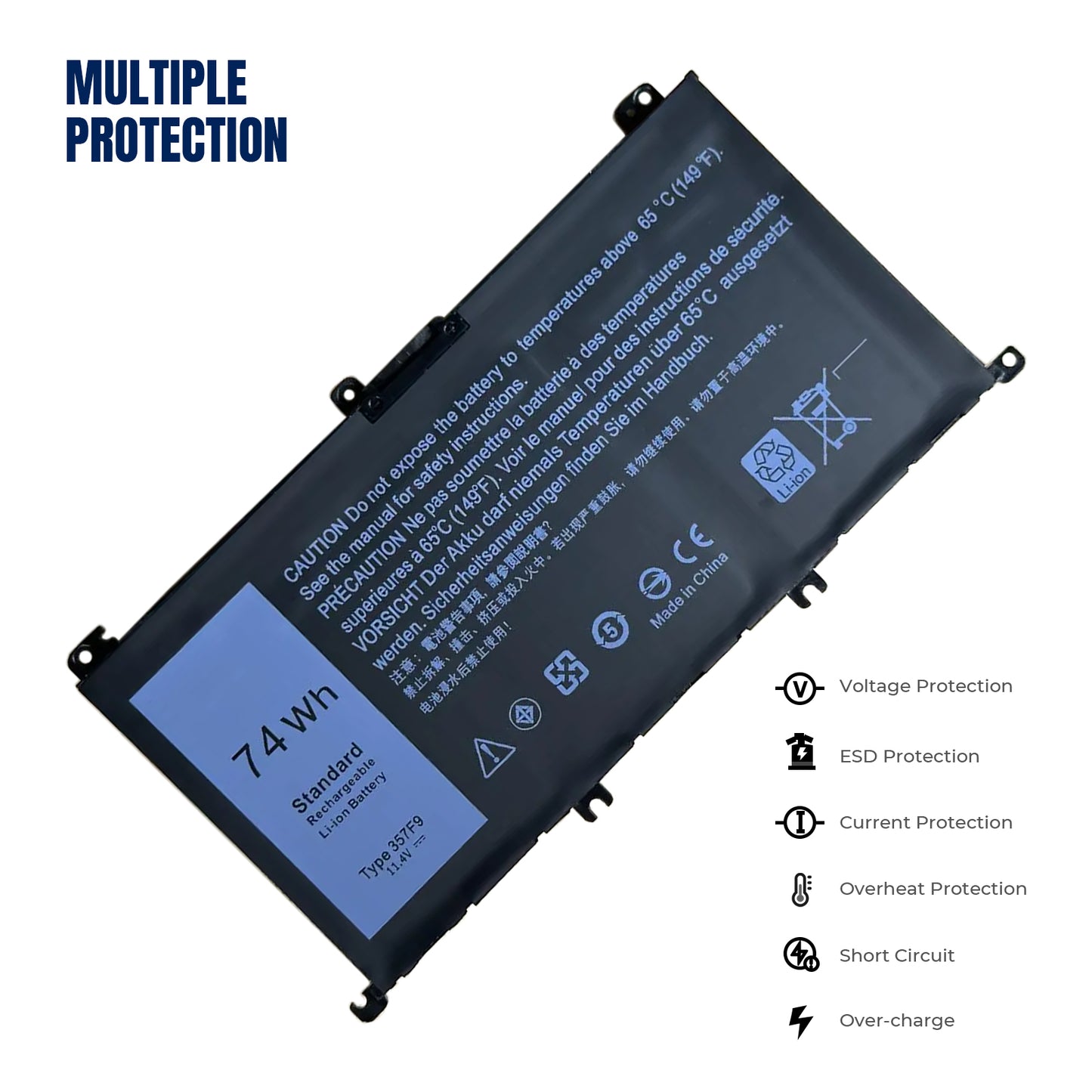 KELESY 74Wh 11.1V 357F9 071JF4 battery for Dell Battery Inspiron 15 5576 5577 7566 7567