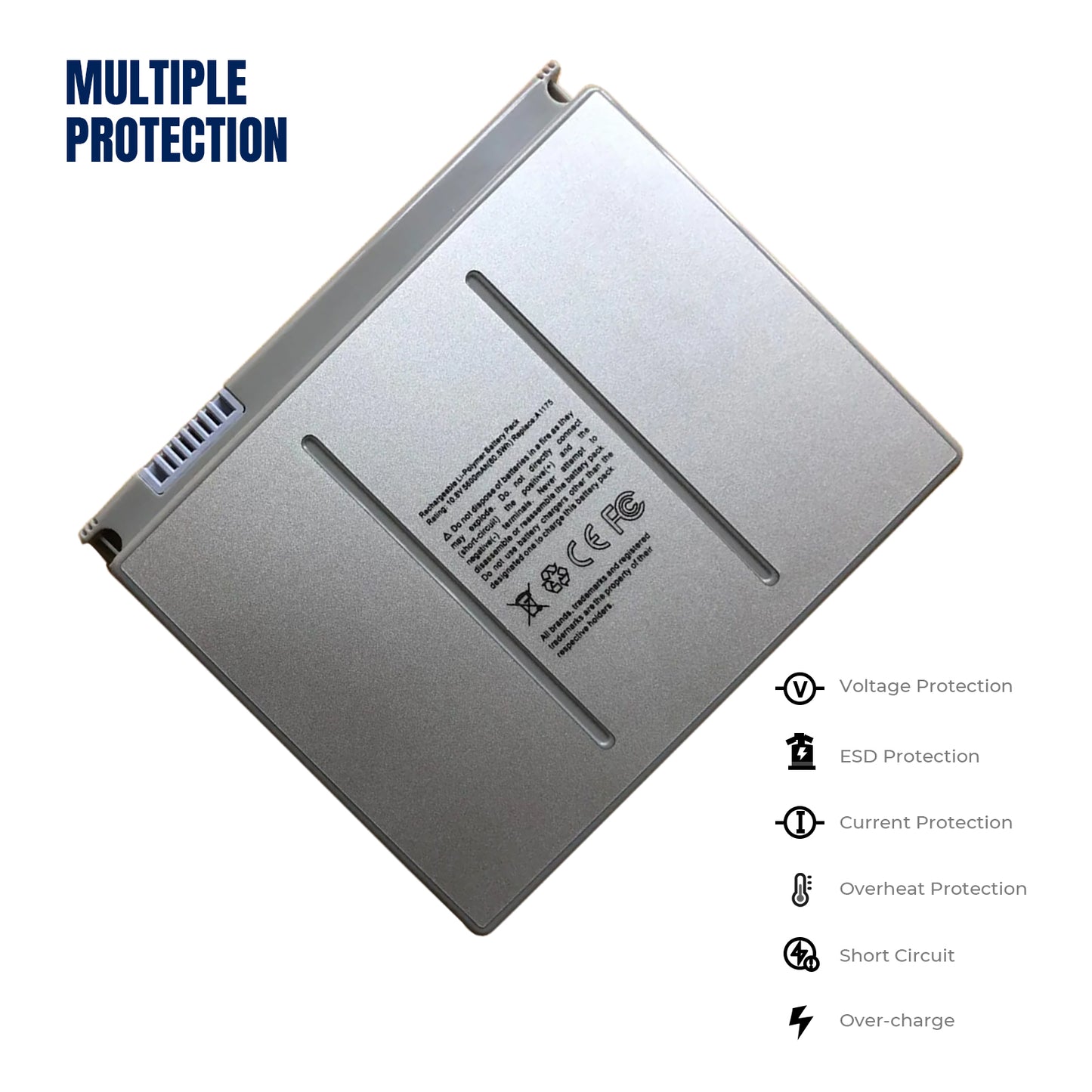 KELESY Batería de 5200mAh para portátil Apple MacBook Pro de 15 pulgadas, A1150, A1211, A1226, A1260, MA463, MA464, MA600