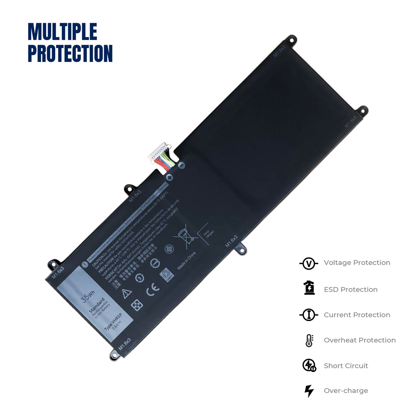 KELESY 7.6V 35Wh VHR5P Laptop Battery For DELL Latitude 11 5175 5179 Series Tablet XRHWG RHF3V 0RHF3V T04E001 Fast Delivery