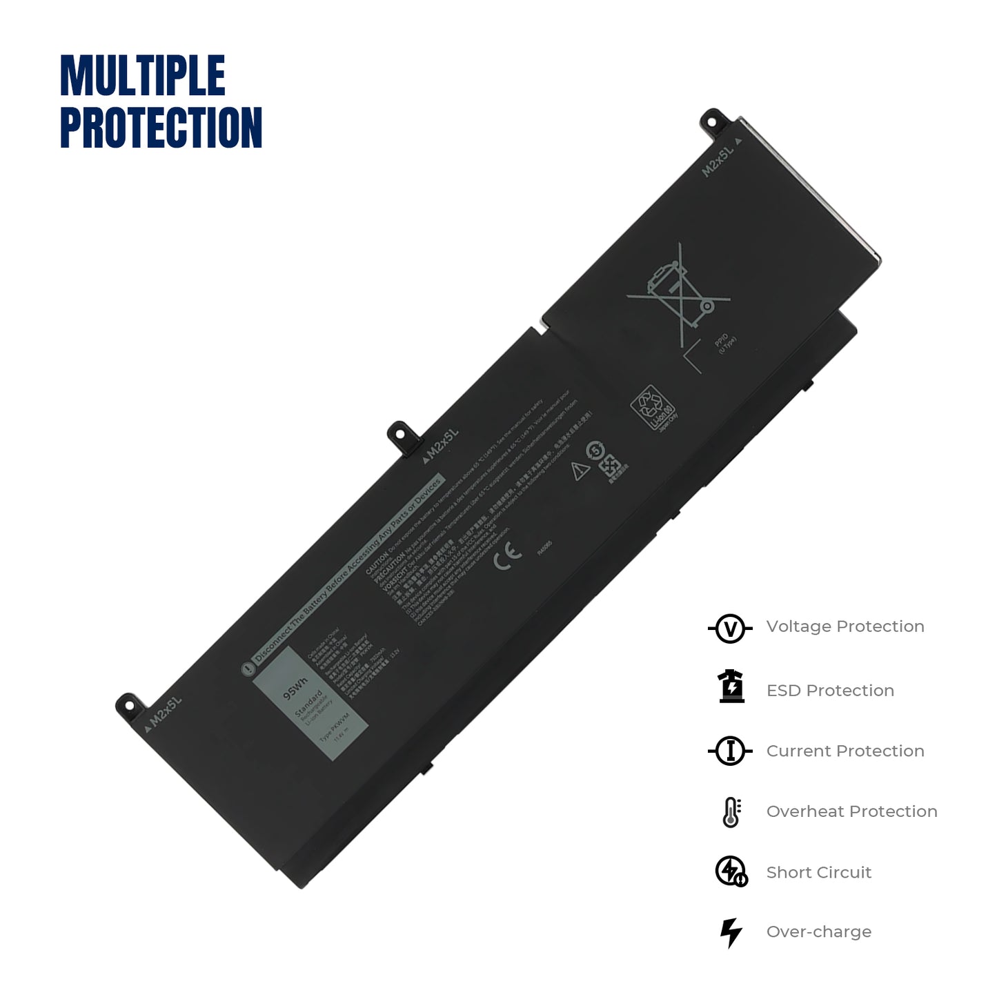 KELESY 95WH PKWVM L batería aptop para DELL Precision 7550 7560 7750 7760 serie P44E P93F C903V CR72X 17C06 0CR72X
