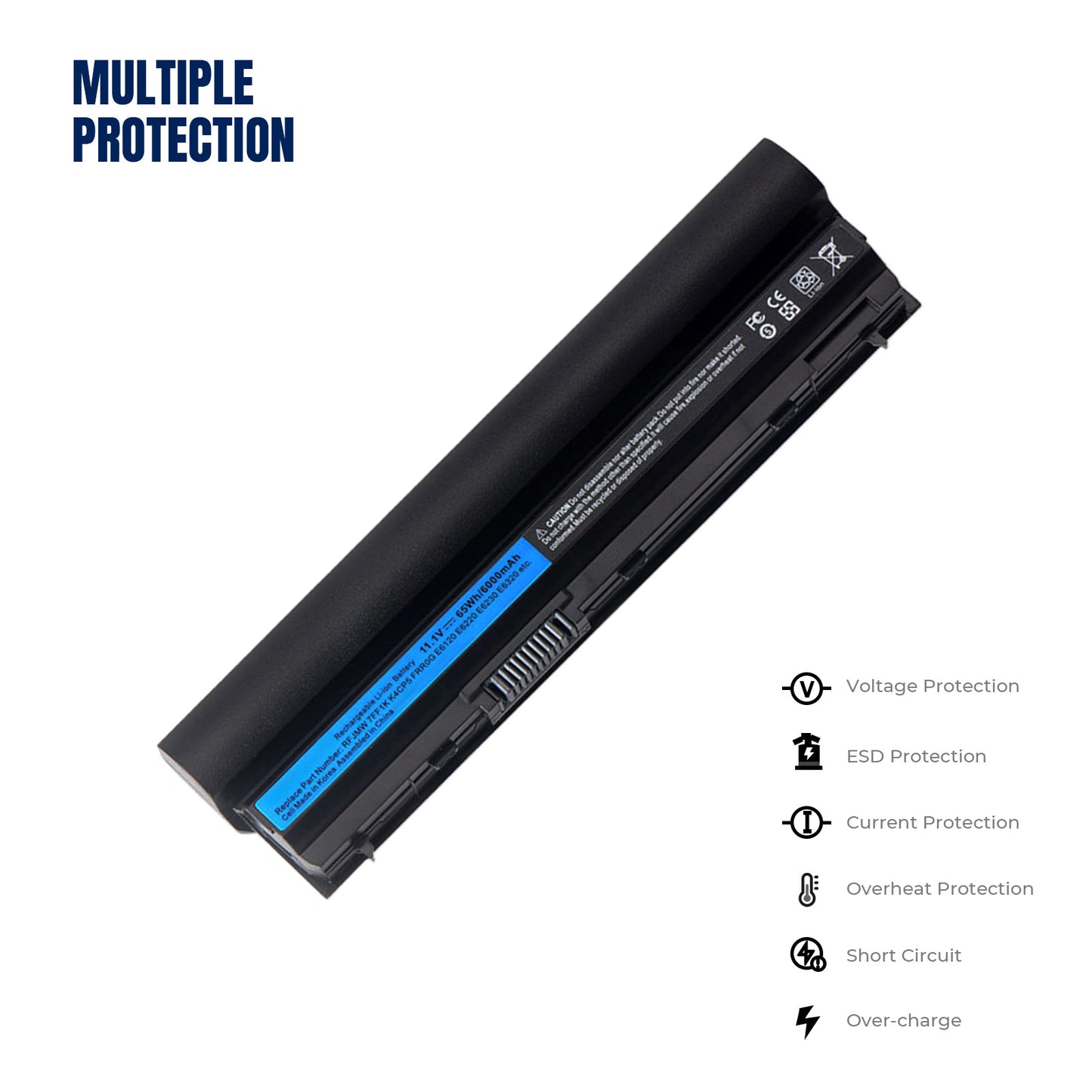 KELESY 11.1V 6000mAh RFJMW 7FF1K Laptop Battery For DELL Latitude E6320 E6330 E6220 E6230 E6120 FRR0G KJ321 K4CP5 J79X4