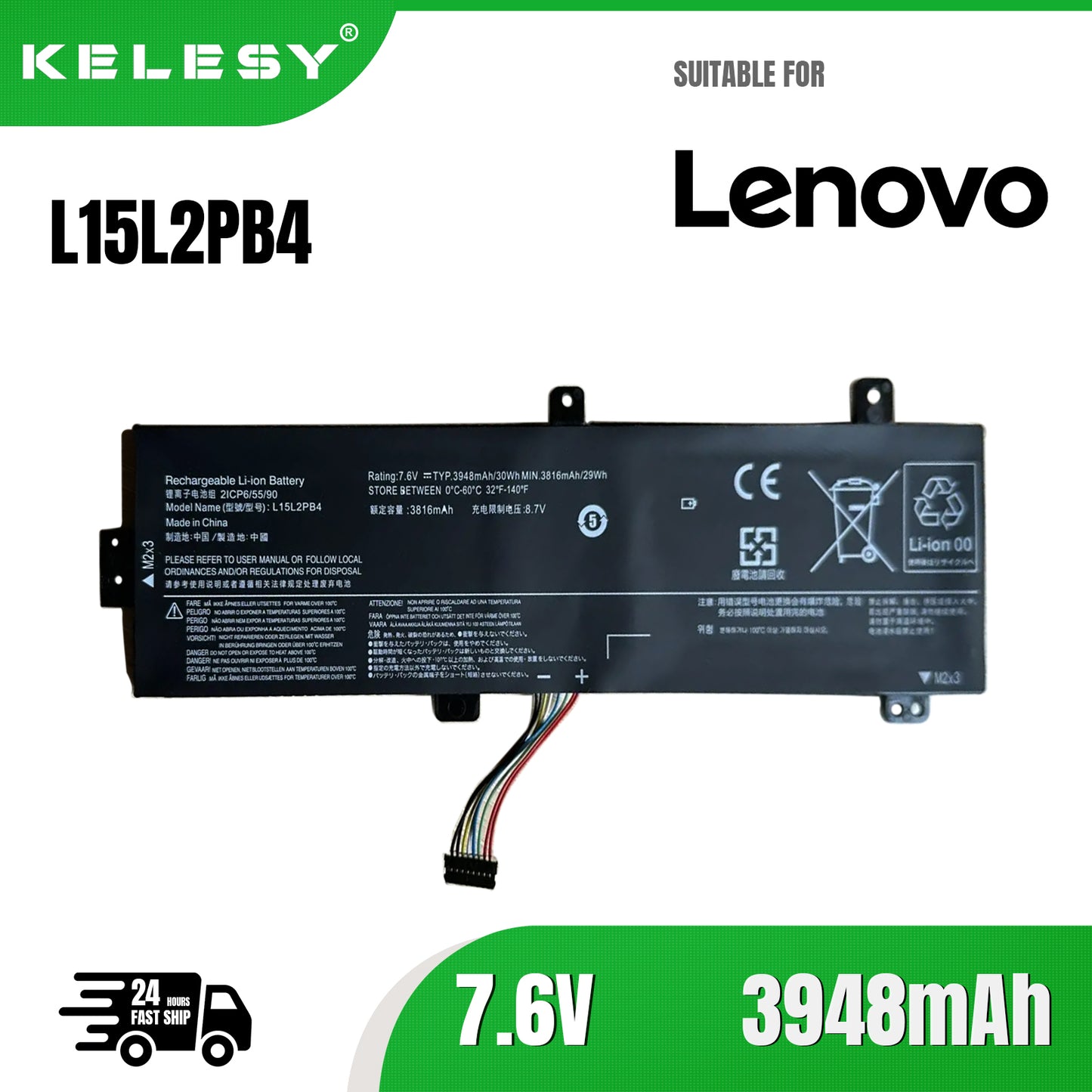 KELESY L15L2PB4 Laptop Battery For Lenovo IdeaPad 310-15ISK 310-15IKB 510-15IKB L15L2PB5 L15M2PB5 L15C2PB5 L15M2PB3 L15C2PB3