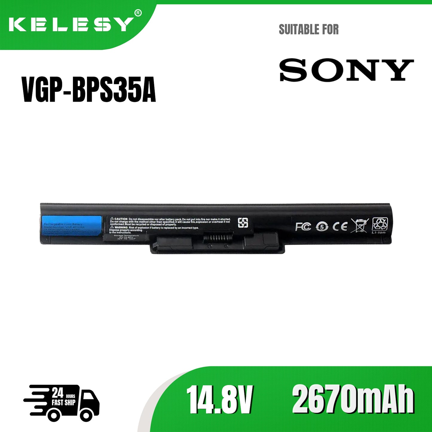 Японская батарея KELESY VGP-BPS35A для SONY Vaio Fit, 14E, 15E, SVF1521A2E, SVF15217SC, SVF14215SC, SVF15218SC