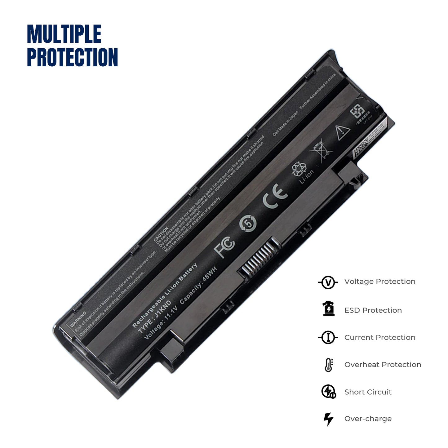 KELESY J1KND J4XDH 9TCXN Laptop Battery For Dell Inspiron M5030R M411R M4110 M503 13R N3010 N3010D 9T48V 4T7JN FMHC10 48WH