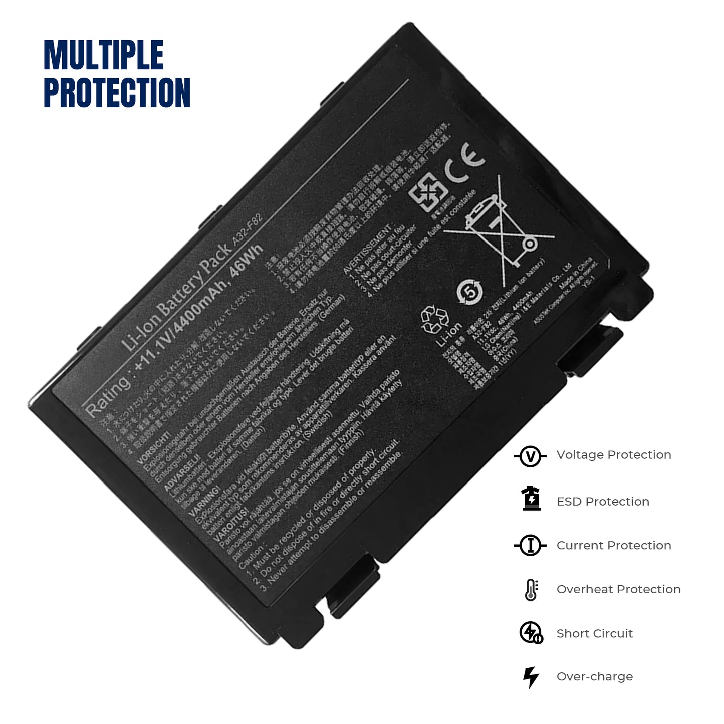 Аккумулятор KELESY для ноутбука Asus A32 F52 A32-F82 P50 P81 K70 X65 X70 X5D 52 K50 K51 K60 K6C11 4400 мАч 11,1 В