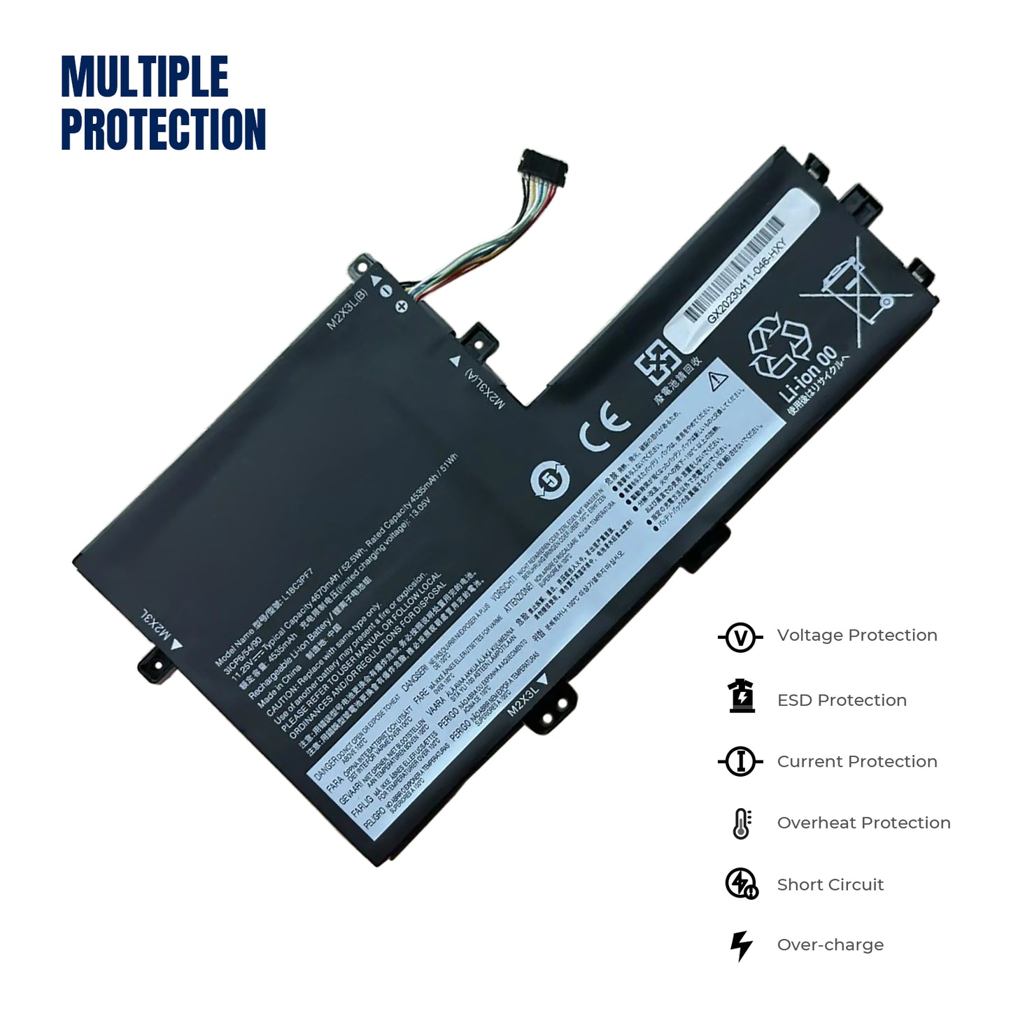 KELESY 52.5Wh L18C3PF7 Laptop Battery For Lenovo Ideapad S340-15 S540-15 L340-15IWL/15API/17API V155-15API L18L3PF2 L18C3PF6