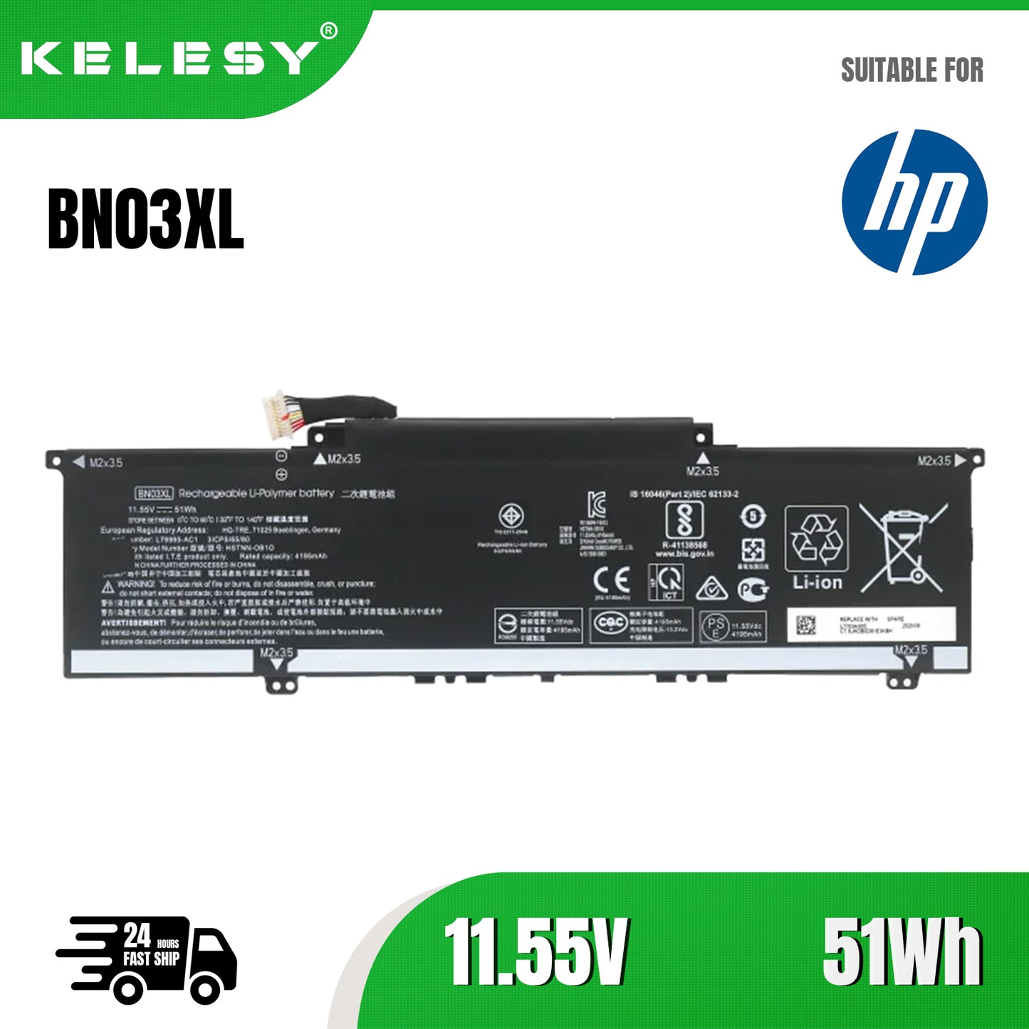 KELESY BN03XL Laptop Battery For HP Envy x360 13-ay00001nd TPN-C145 TPN-C147 15m-ee0013dx HSTNN-DB9N HSTNN-OB1O L77034-005