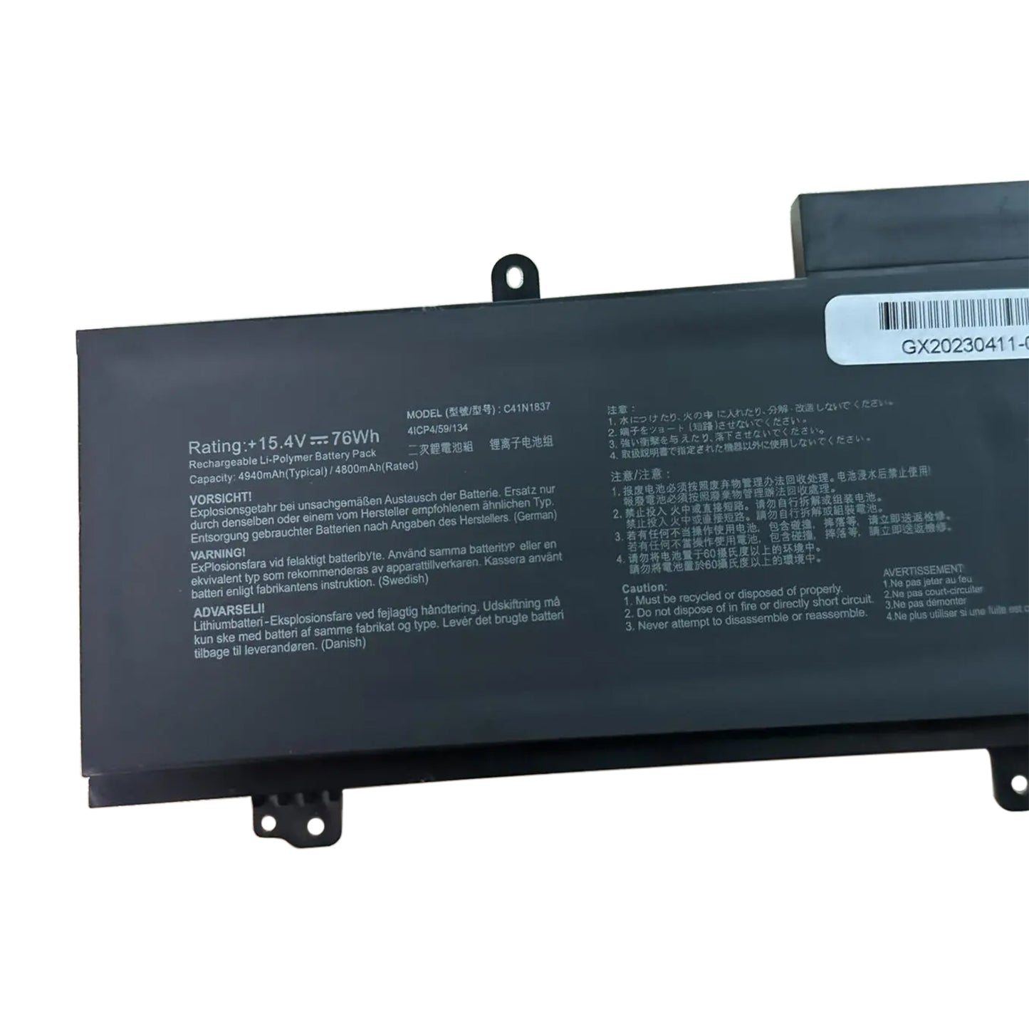 KELESY C41N1837 0B200-03380100 Laptop Battery for ASUS GU502GU GU502GV GU532GU GX502GV GX502GW 15.4V 76Wh