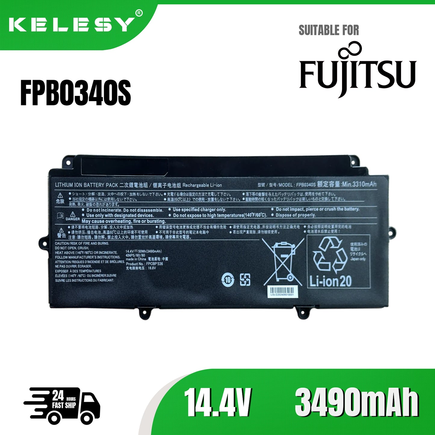 KELESY Batería FPB0340S FPCBP536 para Fujitsu LifeBook U937 U938 U939 U939X U9310, nueva