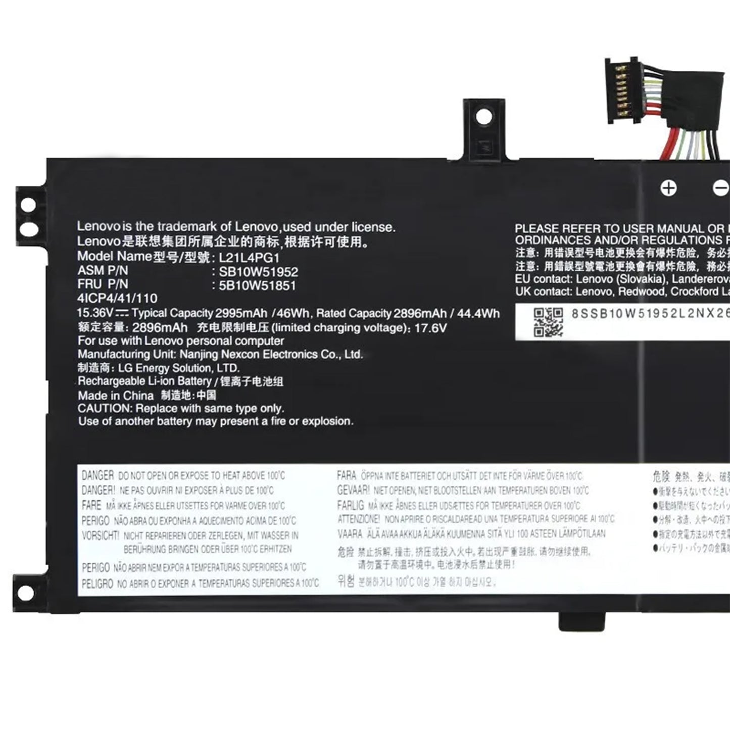 Аккумулятор для ноутбука KELESY L21L4PG1 для Lenovo 5B10W51849 5B10W51850 5B10W51851 L21C4PG1 L21D4PG1 L21M4PG1 15,36 В 2995 мАч