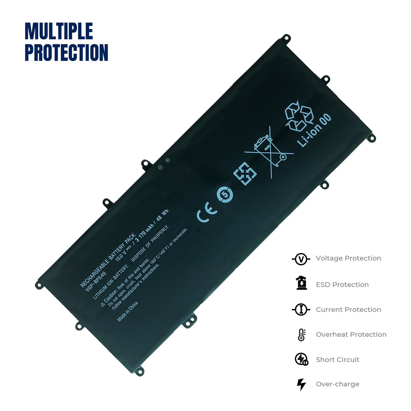 KELESY Batería de VGP-BPS40 para ordenador portátil, Pila de 15V, 3170mAh, para SONY Vaio Flip 14A SVF14N SVF 15A SVF15N17CXB
