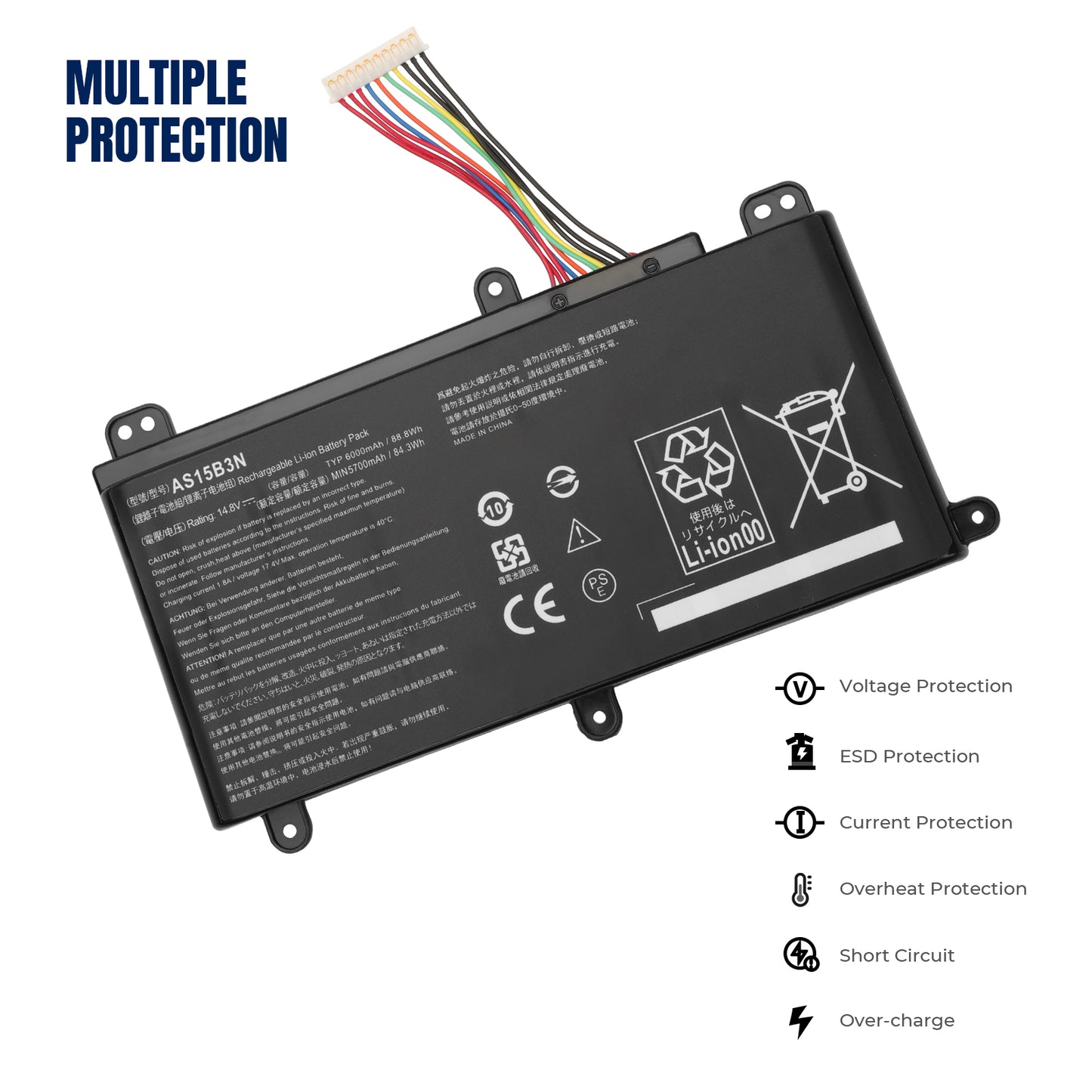 Аккумулятор KELESY 6000 мАч AS15B3N для ноутбука Acer Predator 17 15 G9-591-713C 17 G9-792-72S6 Predator 21X GX21-71 17X GX-79 G5-79