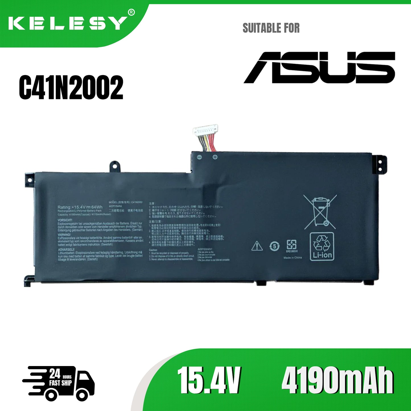 KELESY C41N2002 NEW Battery for Asus ZenBook Pro 15 UX535 UX535L UX535LH UX535LI