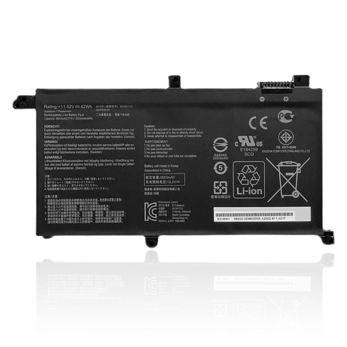KELESY B31N1732 Laptop Battery for ASUS VivoBook X430UA X430UF X430UN X430FA X430FN X571G X571LH X571GT 11.52V 42WH
