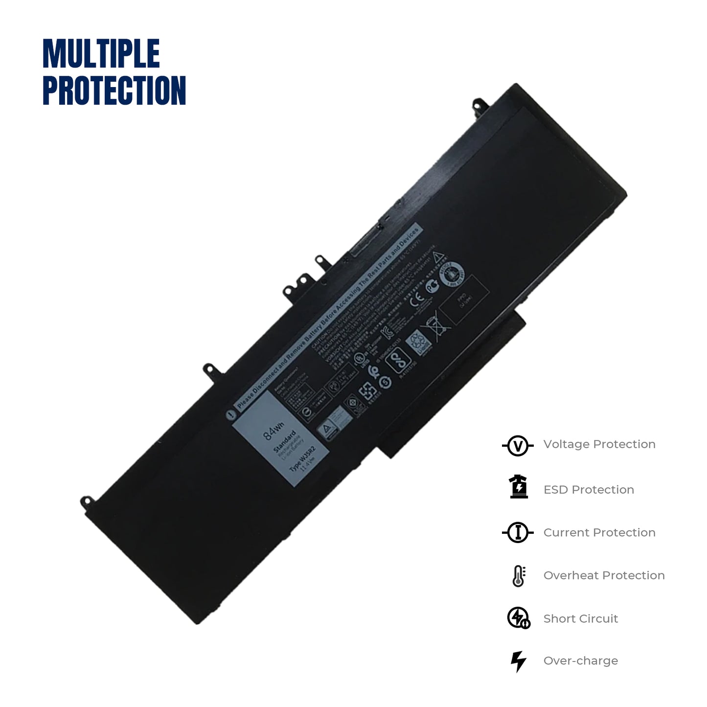 KELESY Batería de ordenador portátil para DELL Precision 15, 11,4 V, 84WH, WJ5R2, 3510, serie M3510, Notebook, WJ5R2, 4F5YV