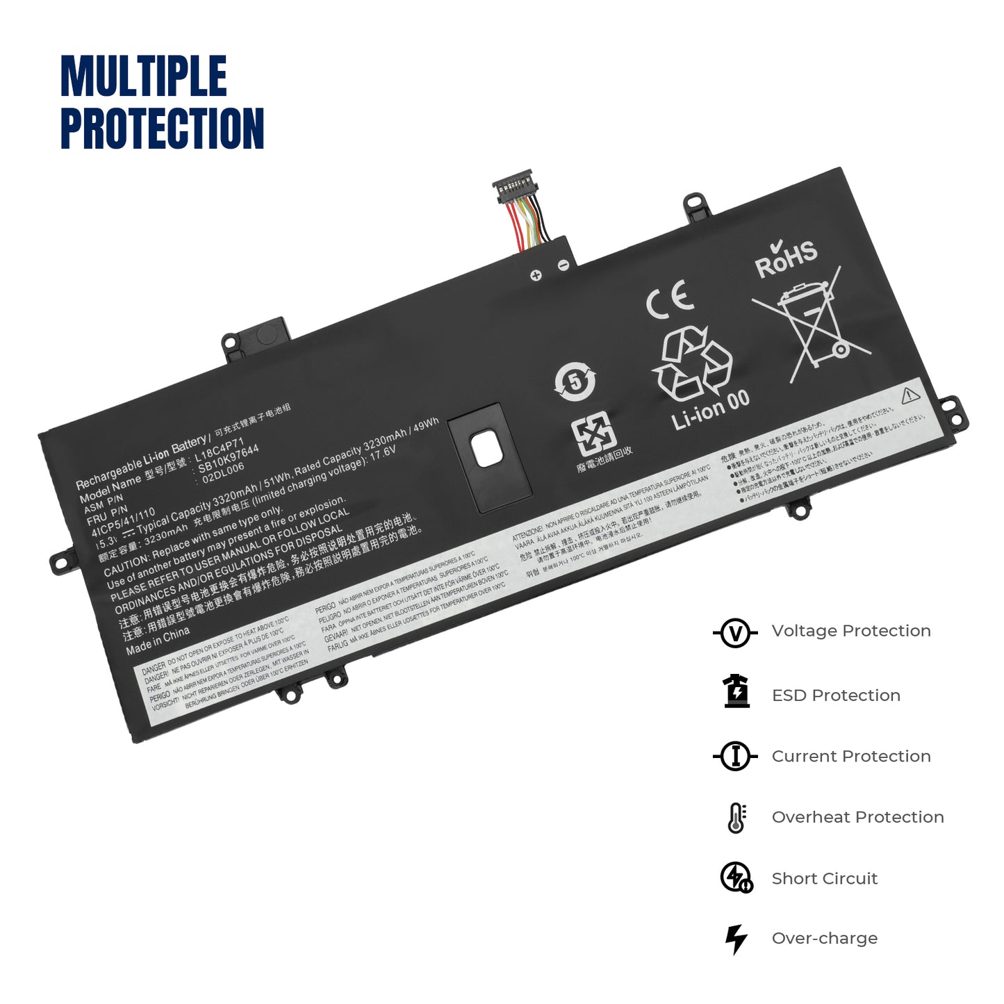 KELESY Nobi 15.3V L18C4P71 Laptop Battery For Lenovo ThinkPad X1 Carbon 2019 X1C SB10K97642 02DL005 02DL006 L18L4P71 L18M4P72