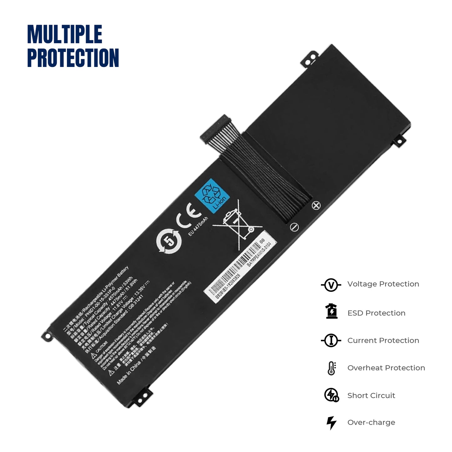 KELESY 11.61V 53WH PHID1-00-15-3S1P-0 Laptop Battery For Mechrevo F1 For Schenker Vision 14 Adata XPG Xenia 14 Series 4570mAh