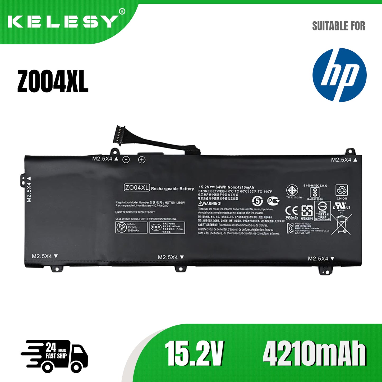 KELESY New Genuine Original ZO04XL 15.2V 64Wh Laptop Battery for HP ZBook Studio G3 G4 808450-001 808396-421 HSTNN-CS8C