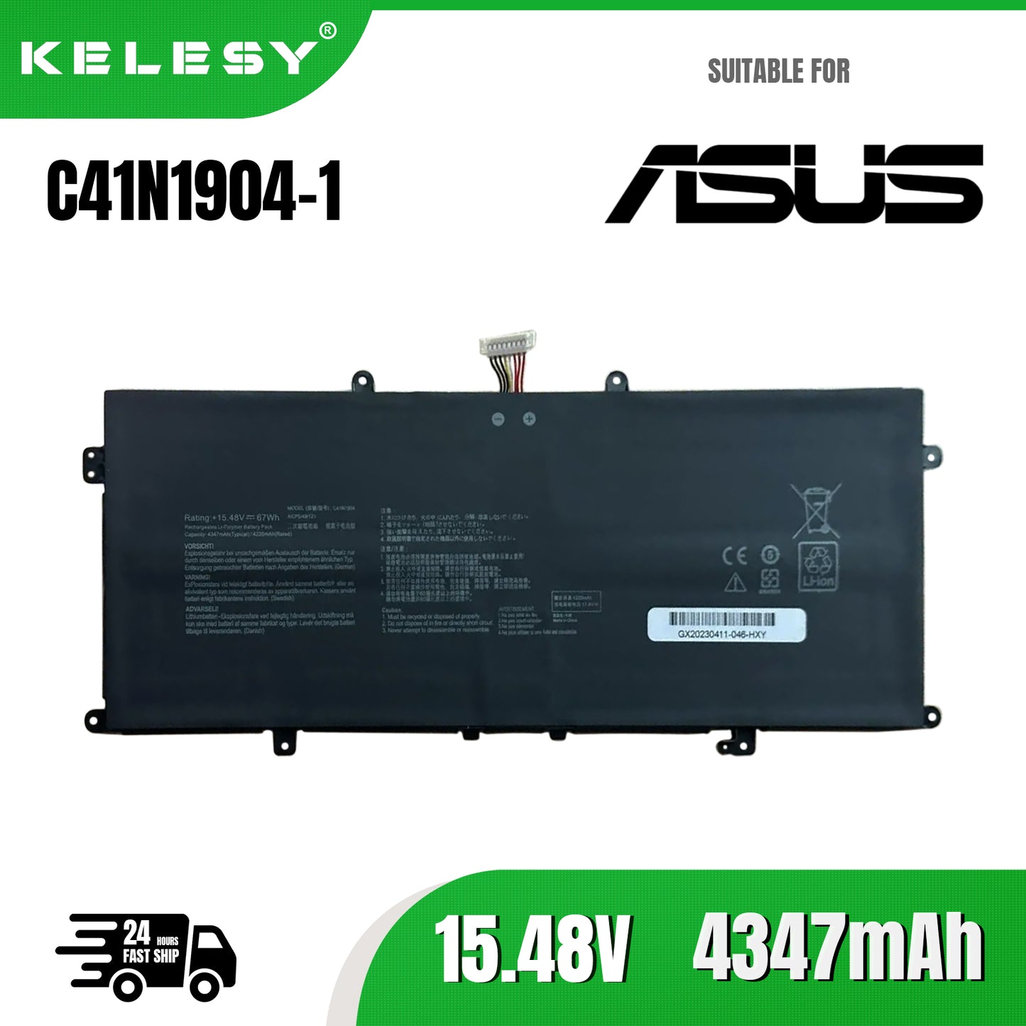 KELESY Batería de ordenador portátil C41N1904 para ASUS ZenBook 14, UX425UA, UM425IA, UX425EA, UX425JA, BX325JA, UX325EA