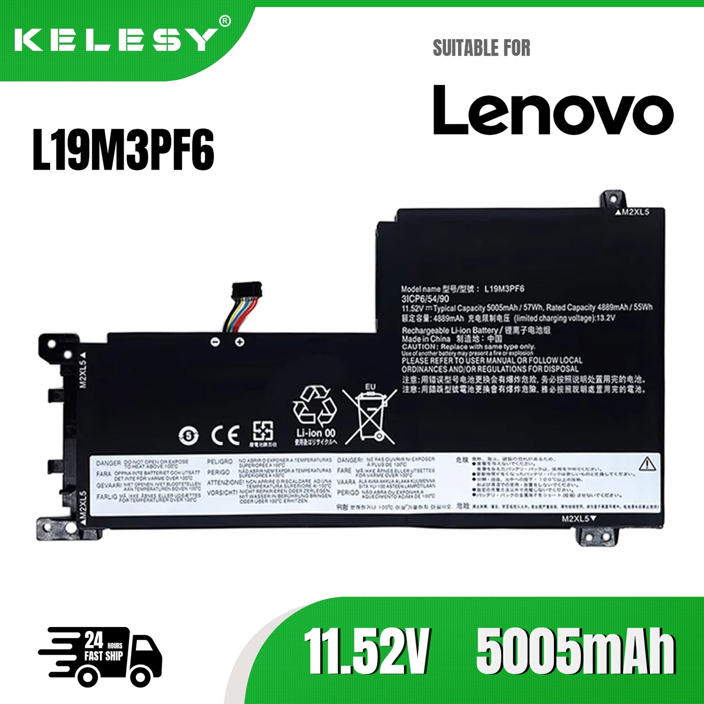 KELESY L19C3PF5 L19D3PF3 L19C3PF4 L19M3PF6 L19L4PF1 Laptop battery for Lenovo Ideapad 5-15IIL05 81YK 5-15ARE05 81YQ Series