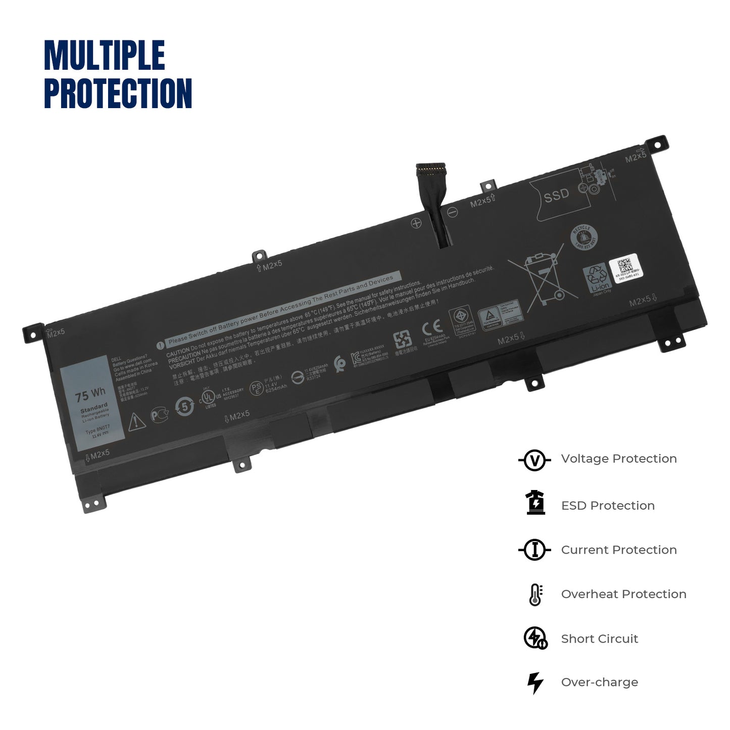KELESY 8N0T7 Laptop Battery for Dell XPS 15 9575 2-in-1 Precision 5530 2-in-1 Mobile Workstation 15-9575-D2801TS D1805TS D2