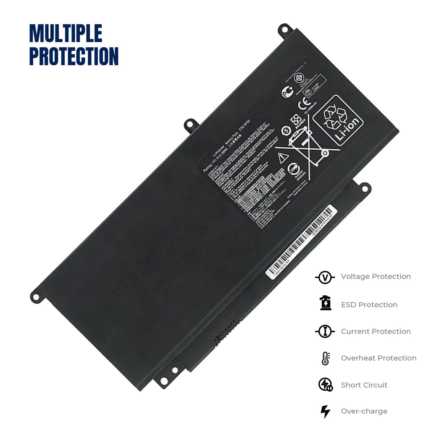 KELESY Batería C32-N750 para ordenador portátil, Pila de 11,1 V y 6260mAh para ASUS N750, N750J, N750JK, N750JV, N750Y47JK-SL