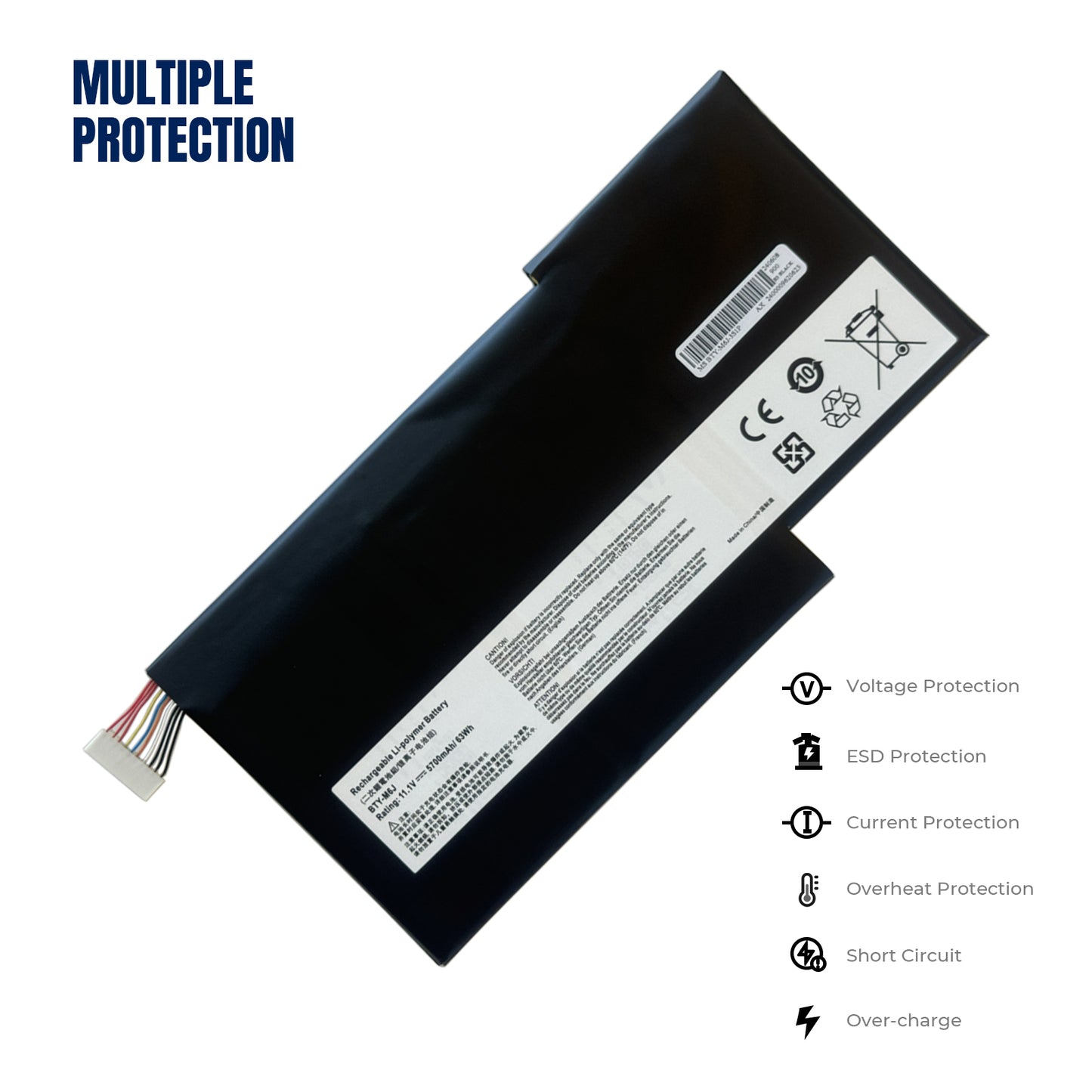 KELESY BTY-M6J Laptop Battery For MSI GS63VR 6RF-016CN 7RF-258CN 7RF-219NL GS73VR 6RF-013CN 7RG-035CN 7RF-284CN MS-16K2 MS-17B1