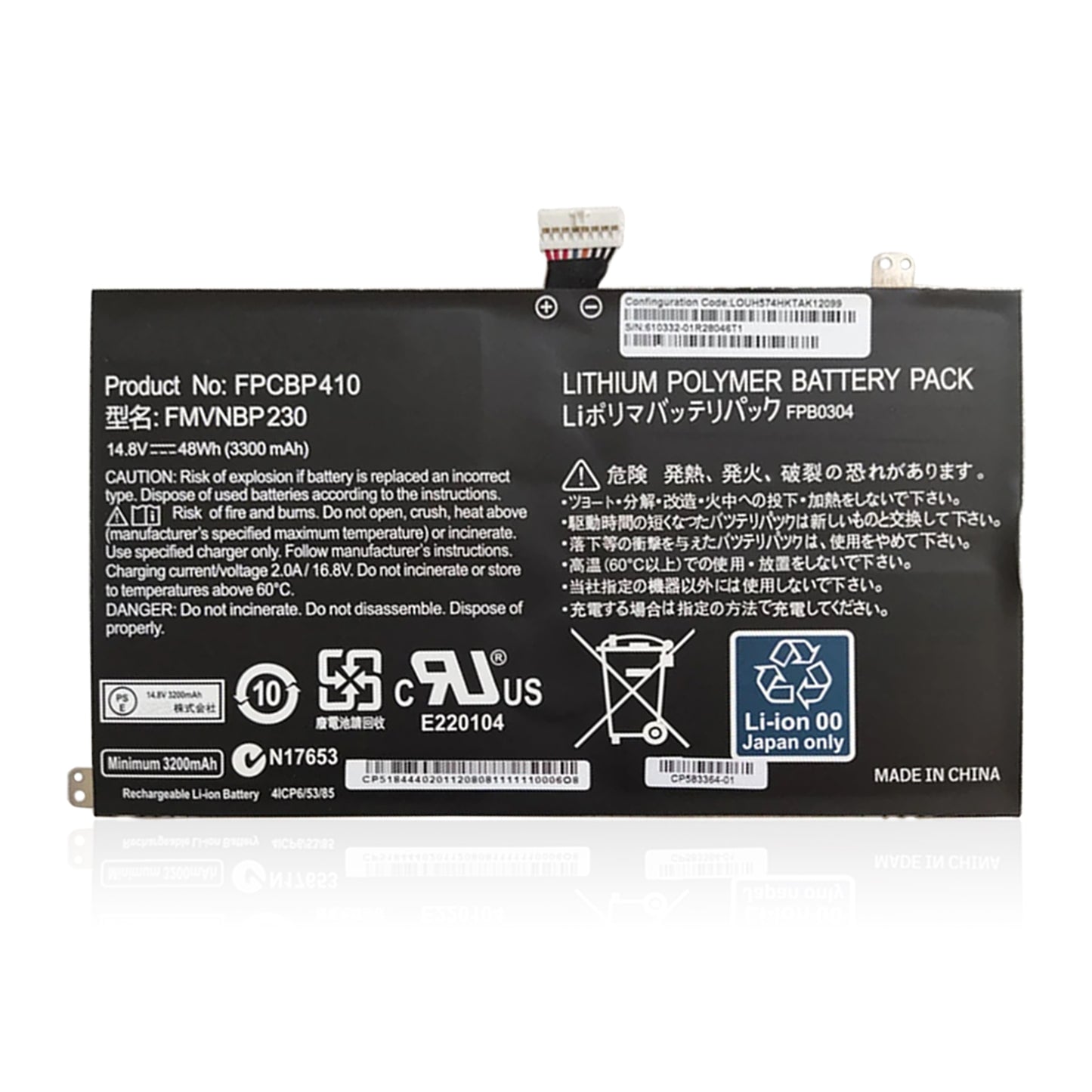 KELESY Batería de ordenador portátil FPCBP410 FMVNBP230 FPB0304 para Fujitsu LifeBook U554 U574 UH554 UH574 Series 14,8 V