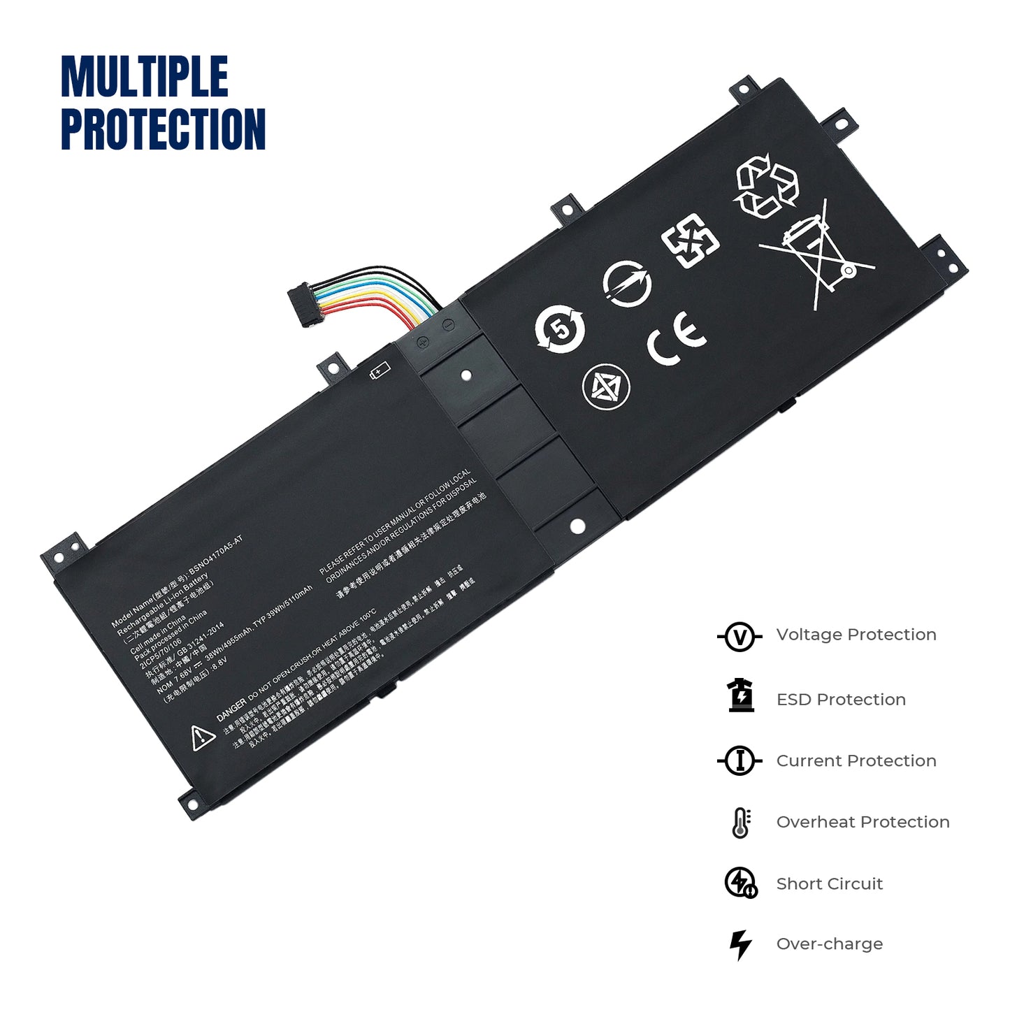 KELESY NOBI BSNO4170A5-AT Laptop Battery For Lenovo Miix 520 510 510-12IKB 510-12ISK 520-12IKB LH5B10L67278 5B10L68713 7.68V