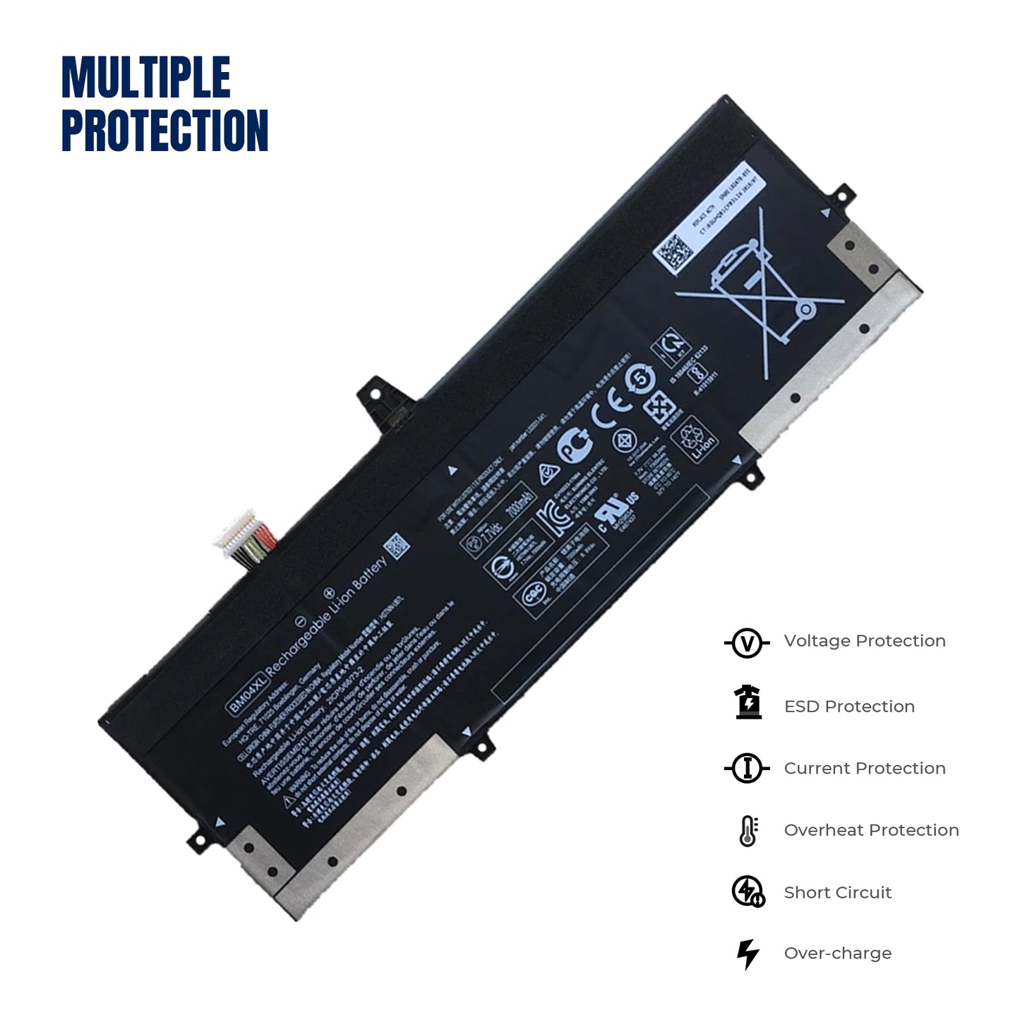 KELESY New BM04XL HSTNN-UB7L DB8L Laptop Battery For HP EliteBook X360 1030 G3 L02031-541,241,2C1 L02478-855 7.7V 56.2Wh