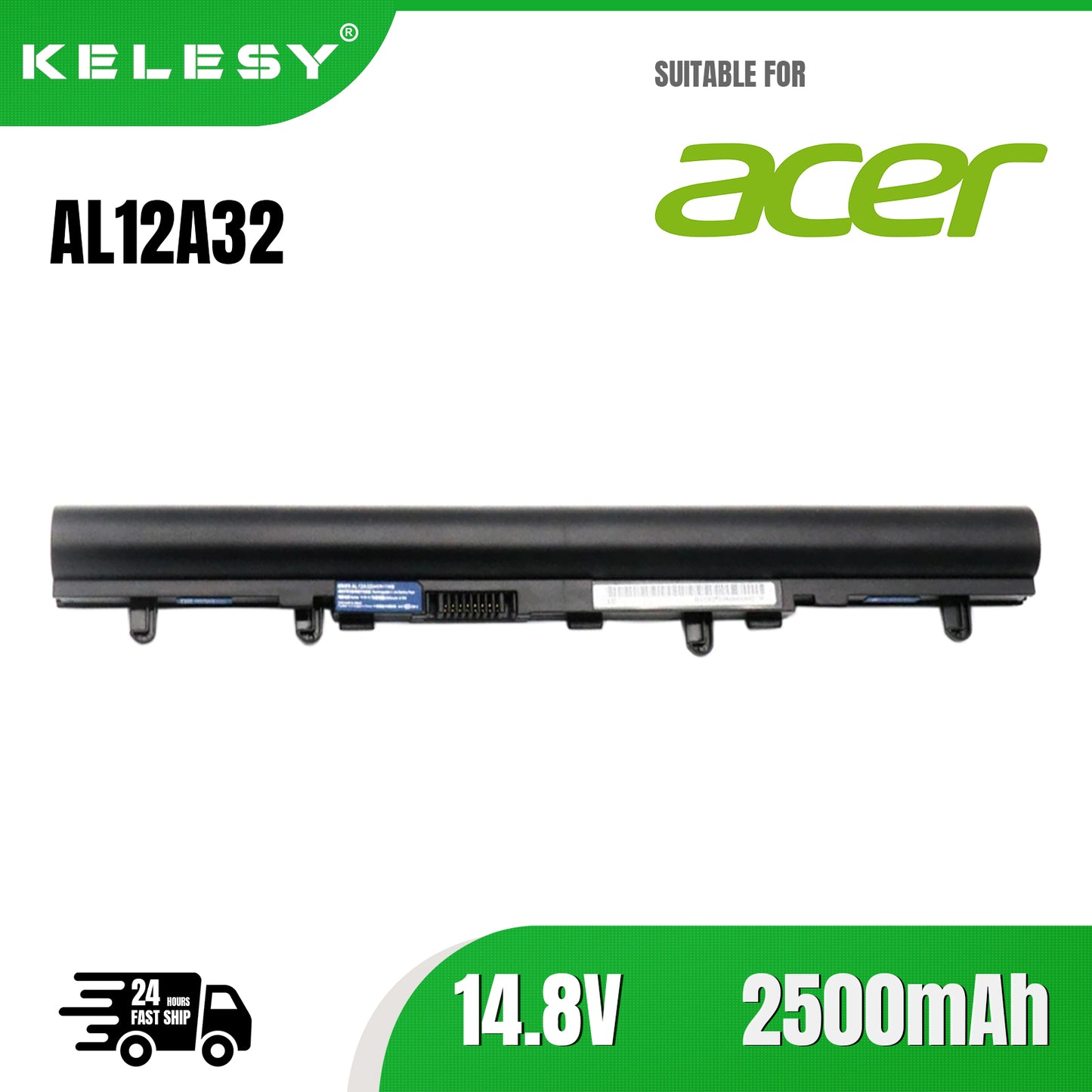 KELESY AL12A32 AL12A72 Laptop Battery For Acer Aspire V5 V5-171 V5-431 V5-531 V5-431G V5-471 V5-571 V5-471G V5-571G 2500mAh