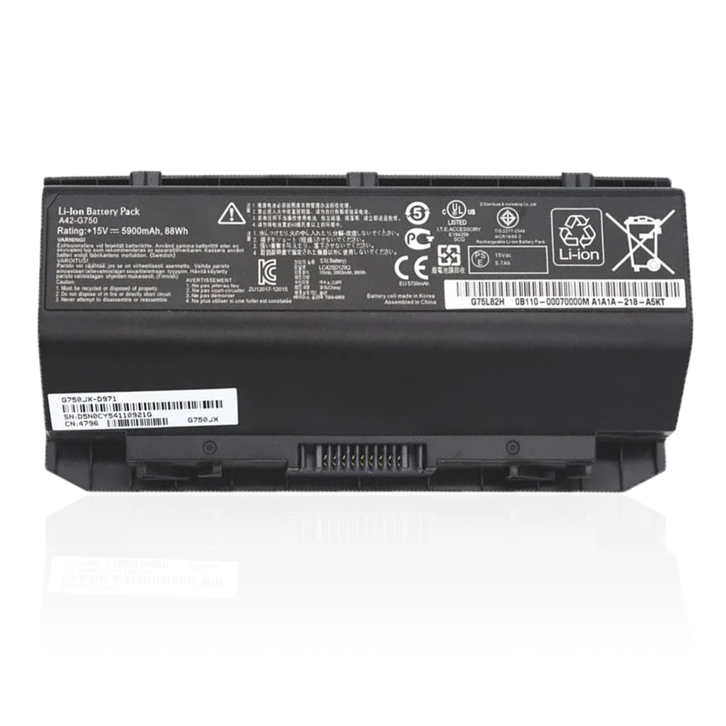 Аккумулятор KELESY A42-G750 для ноутбука ASUS ROG G750 G750J G750JH G750JM G750JS G750JW G750JX G750JZ серии 15 В 88 Вт·ч 5900 мА·ч