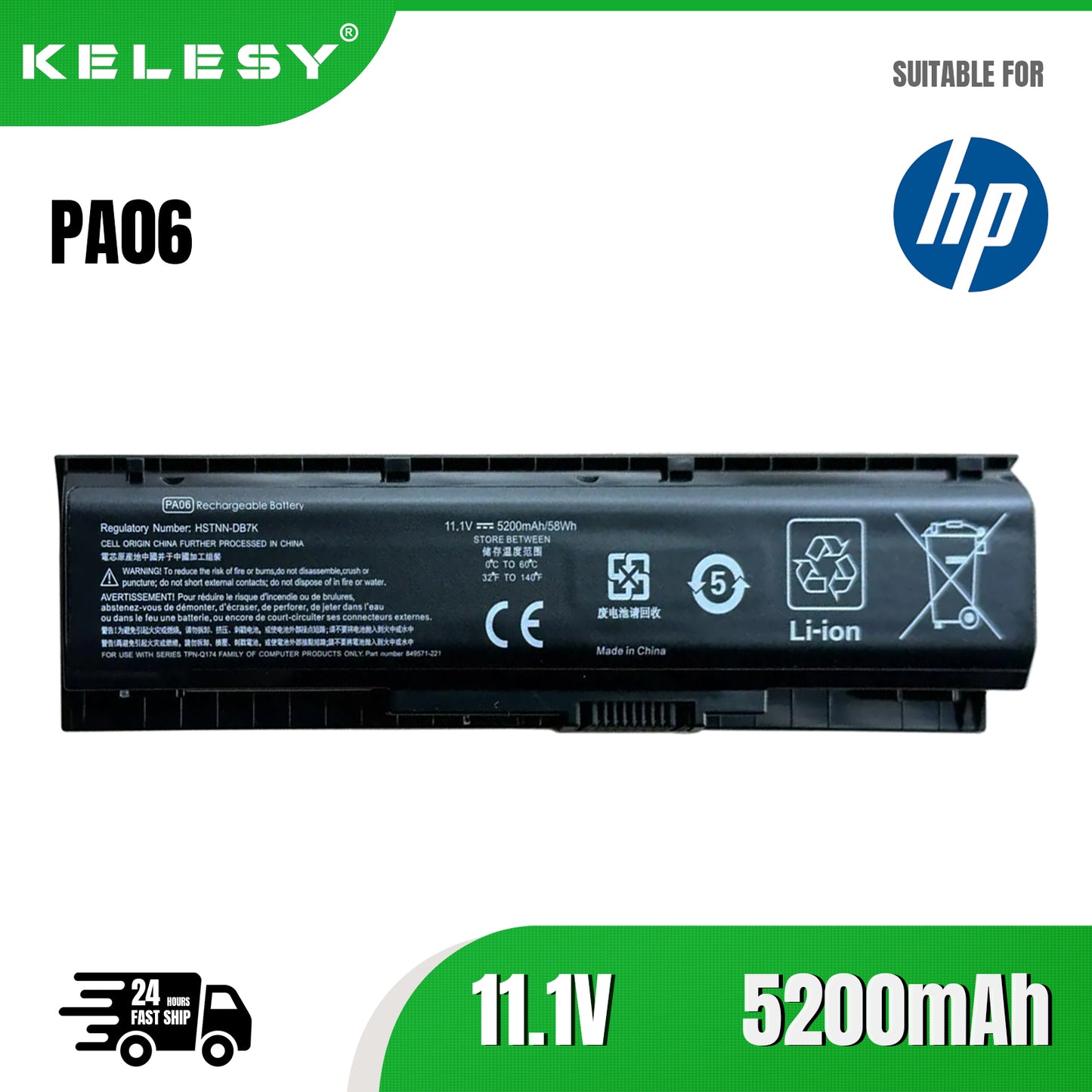 KELESY PA06 849911-850 Laptop Battery for HP Omen 17 17-w 17-ab200 17t-ab00 17-w200 Series 17-w053dx 17-w033dx 17-ab011nl