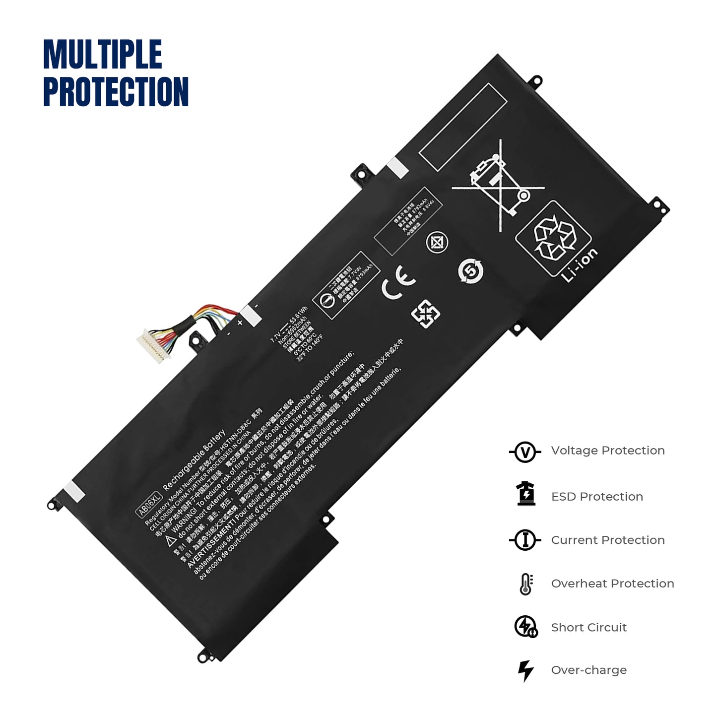 Аккумулятор KELESY AB06XL для HP ENVY 13-AD019TU 13-AD020TU 13-AD106TU 13-AD108TU TPN-I128 HSTNN-DB8C 921408-2C1 921438-855