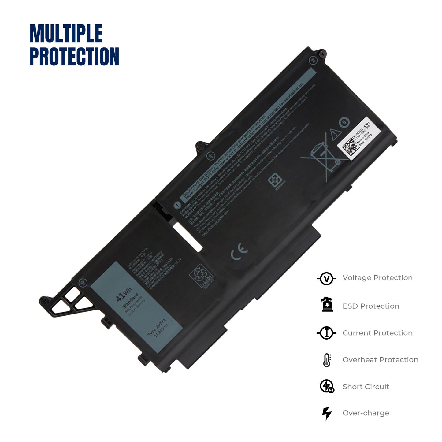 KELESY Laptop battery for Dell Latitude 5330 5430 5530 7330 7430 7530 precision 3570 FK0VR 58Wh 293F1 41Wh