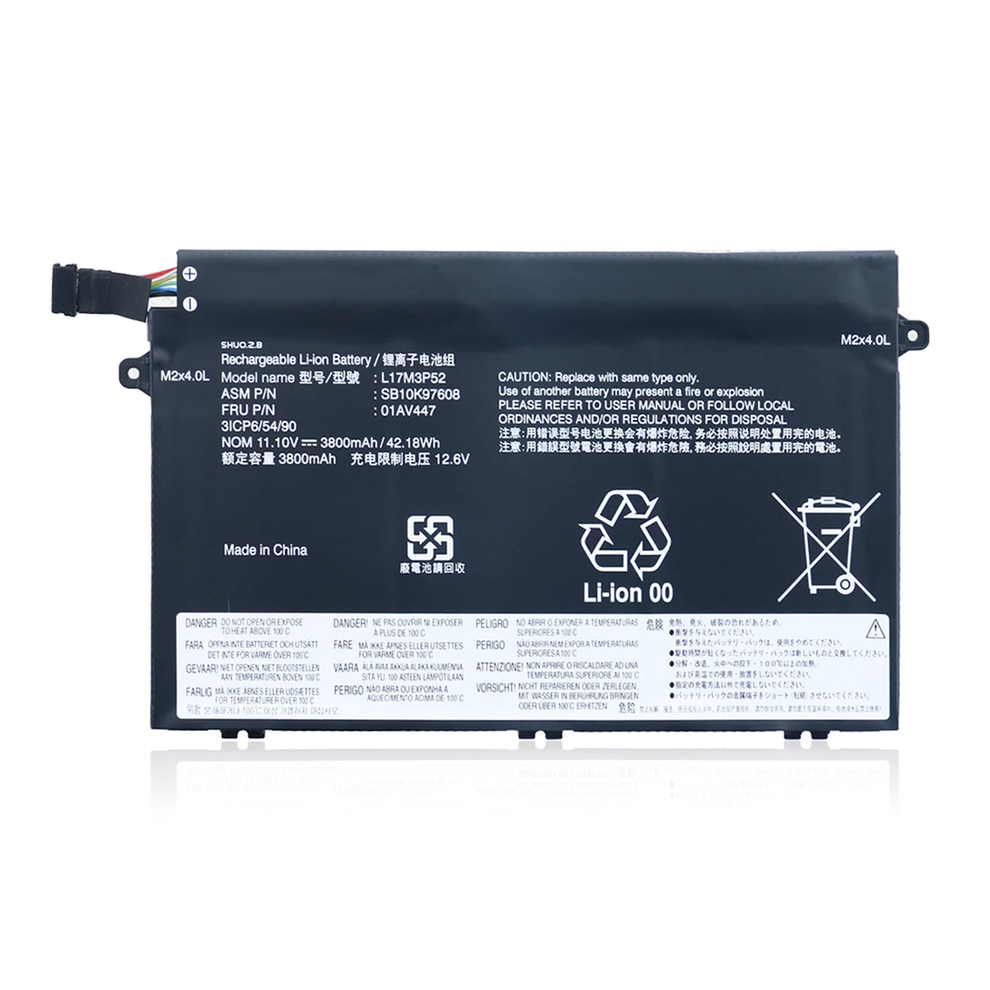 KELESY Batería de ordenador portátil L17M3P52 para Lenovo ThinkPad E480 E485 E580 E490 E590 E585 R480 R580 01AV448 01AV447