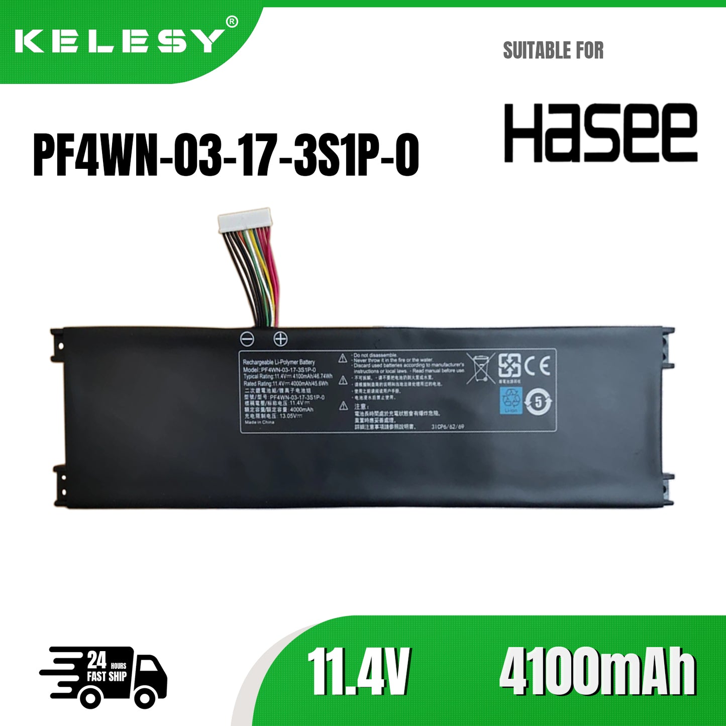 KELESY Batería de PF4WN-03-17-3S1P-0 para portátil Hasee KINGBOOK, para MECHREVO S1 Air S2Motile M142Air ForAir