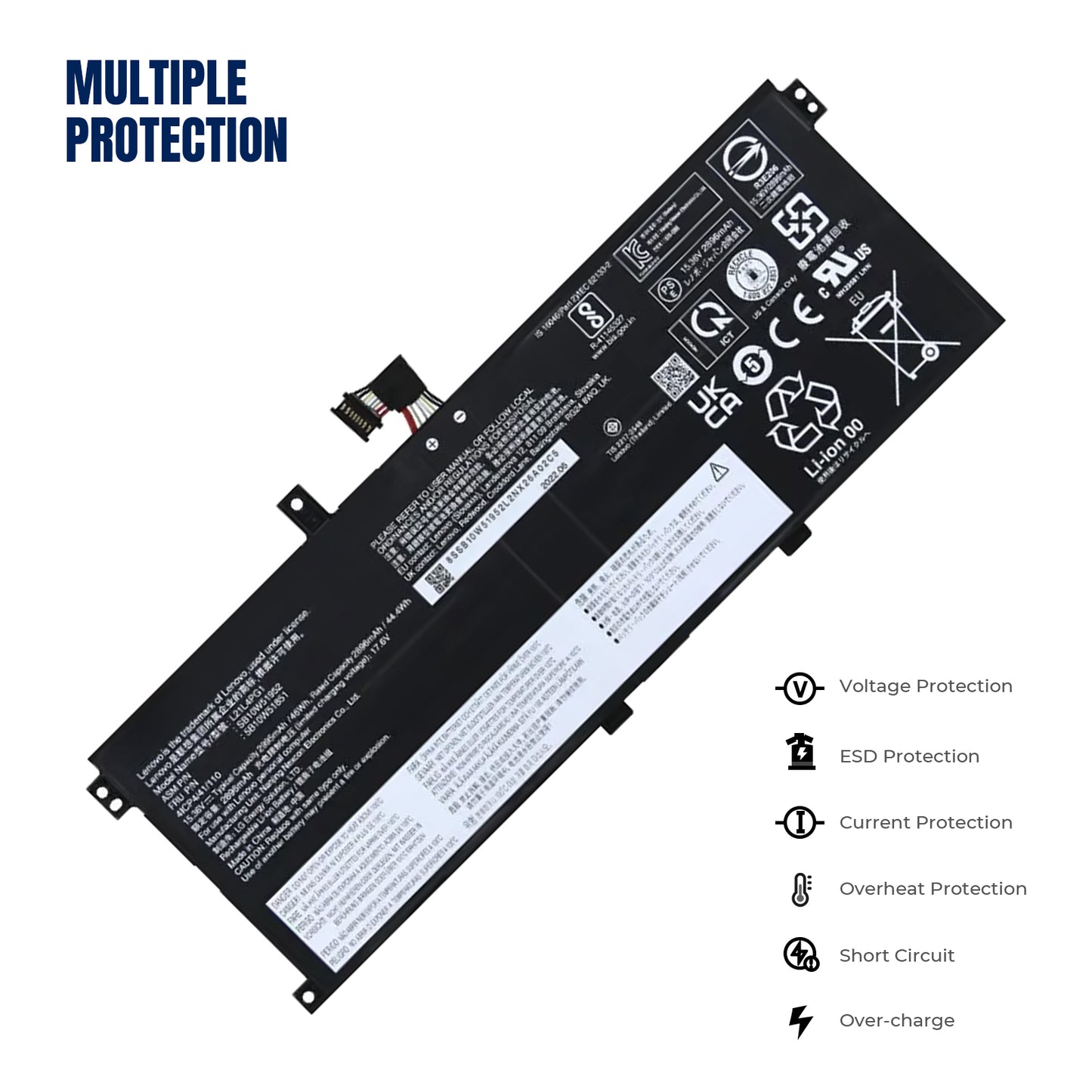 Аккумулятор для ноутбука KELESY L21L4PG1 для Lenovo 5B10W51849 5B10W51850 5B10W51851 L21C4PG1 L21D4PG1 L21M4PG1 15,36 В 2995 мАч