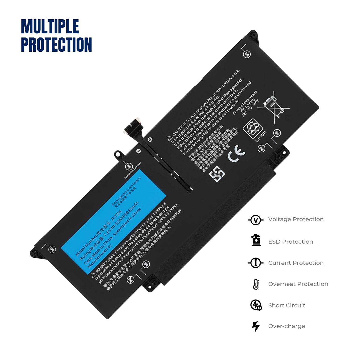 KELESY batería JHT2H para DELL Latitude 7310, 7410, serie 35J09, 0YJ9RP, 009YYF, 07CXN6, 04V5X2, 0HRGYV, entrega rápida