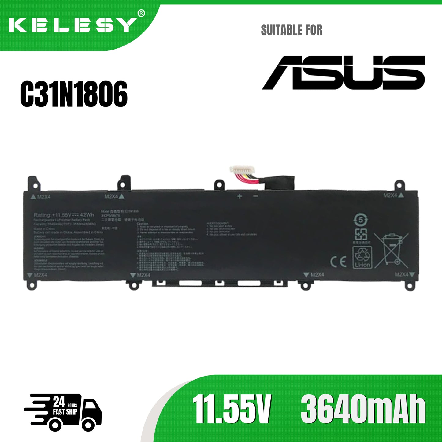 KELESY C31N1806 3ICP5/58/57 Laptop Battery For ASUS VivoBook S13 S330FA-EY001T S330UA S330UN-EY011 X330UA ADOL13F 42WH